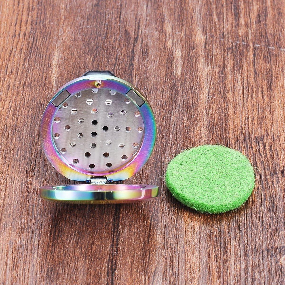 HOUSWEETY Car Air Freshener Aromatherapy Essential Oil Diffuser - Tree of Life Stainless Steel Locket,12 Refill Pads image number 2