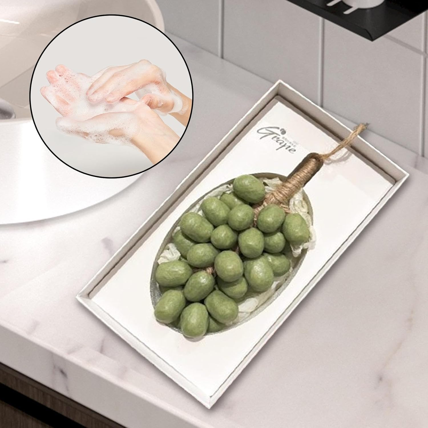 OIIBWQ Grape Soap Perfume for Creative Gift and Decoration, Handmade for Body Wash, Green - Green image number 2