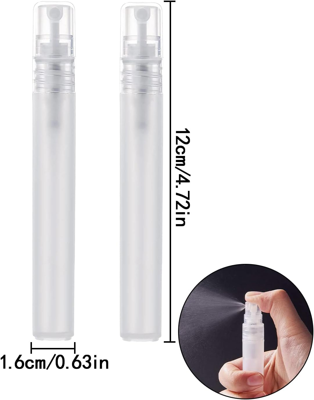 Travel Spray Bottle, 8 Pcs Refillable Mini Plastic Spray Bottles for Perfume Essential Oils, Travel, Cleaning, Makeup Tool (10Ml) image number 2