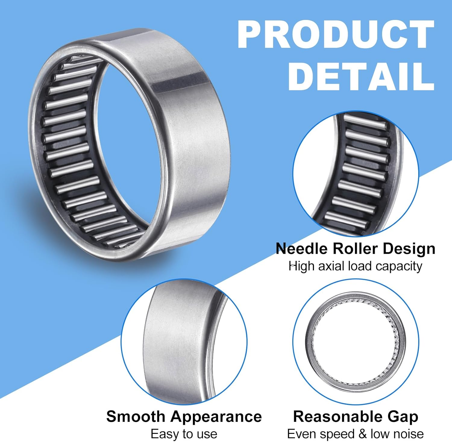 Uxcell Needle Roller Bearings, One Way Bearing, 8Mm Bore 14Mm OD 12Mm Width 3Pcs image number 5