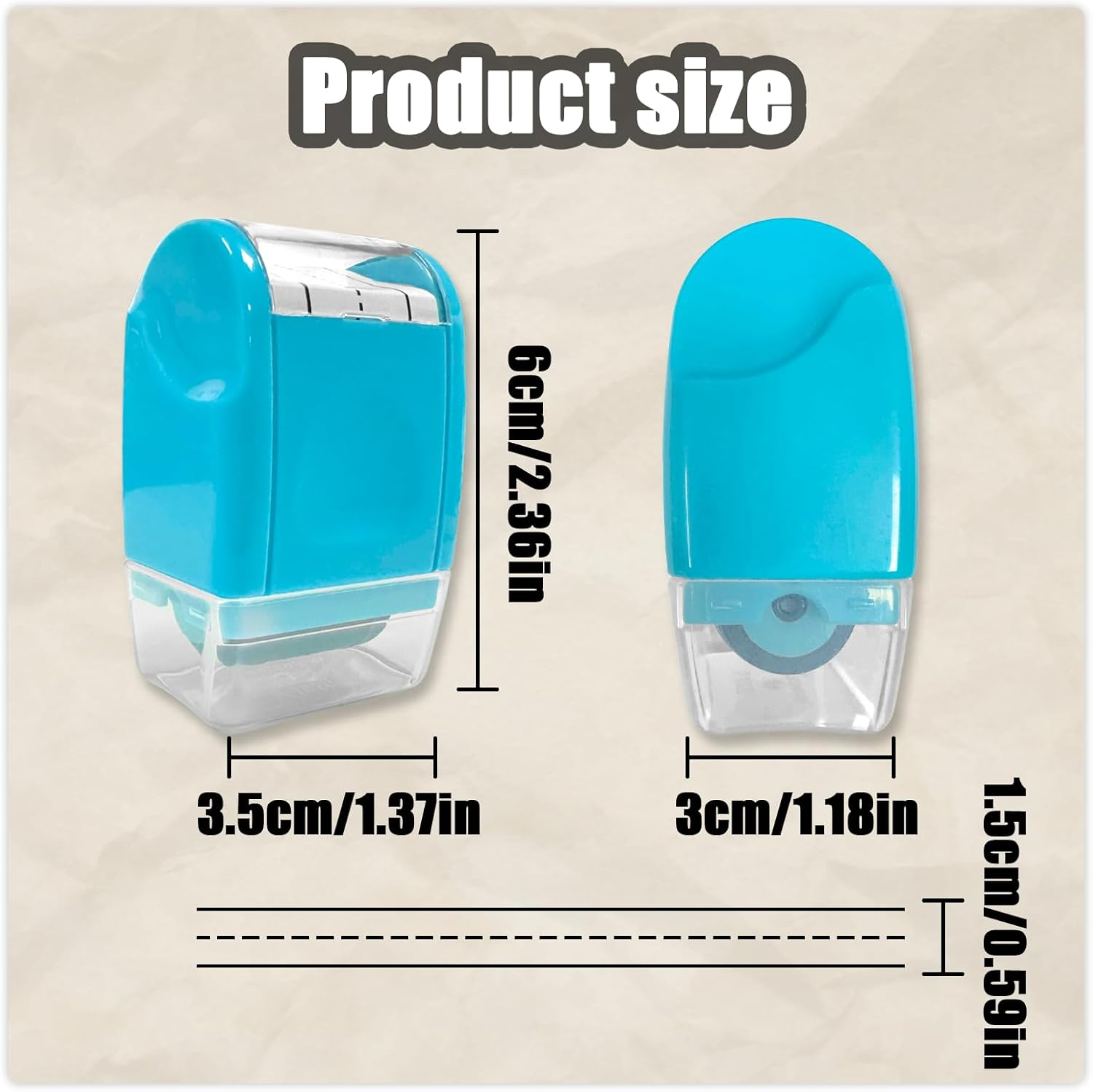 TEAONE Self Inking Line Rolling Stamps, 1 PCS Dashed Handwriting Lines for Classroom, Office Supplies (Blue)