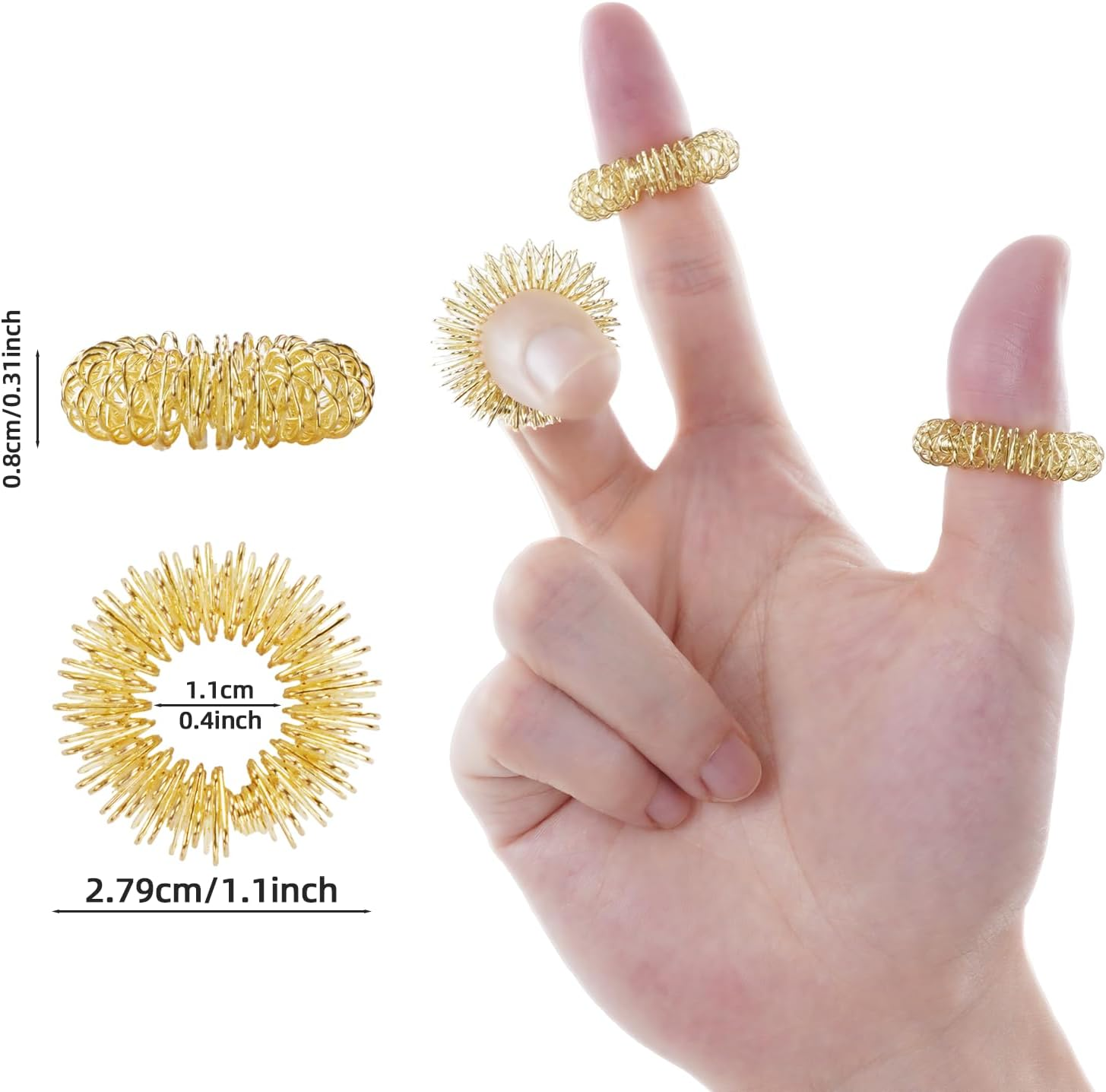 2-In-1 Finger & Hand Massager Roller and 5 Pcs Acupressure Massage Rings for Finger Hand Massage, for Circulation, Stress, Arthritis and Hand Pain Relief,For Hands, Palm & Wrist image number 2