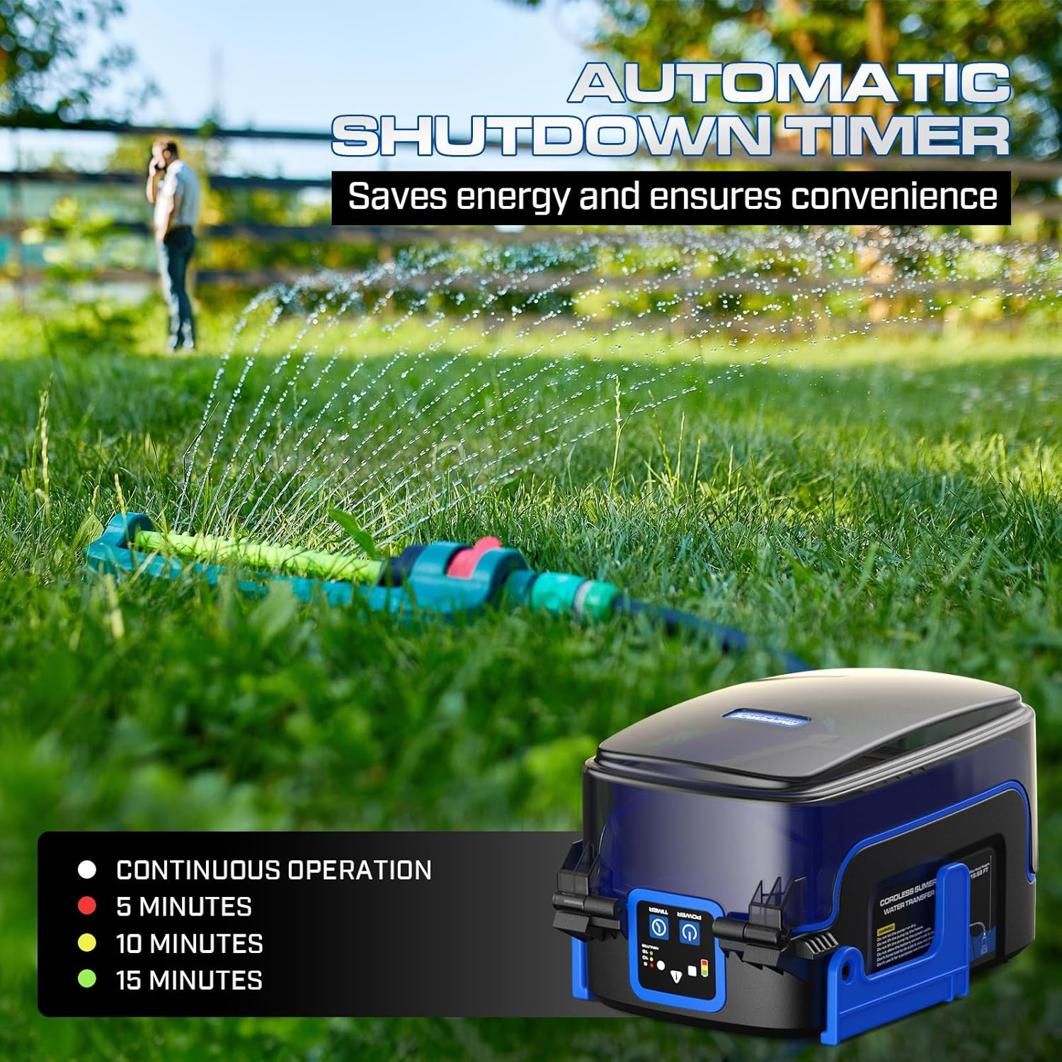 20V Cordless Water Garden Pond Pumps, 4.0Ah Submersible Sump Pump image number 4