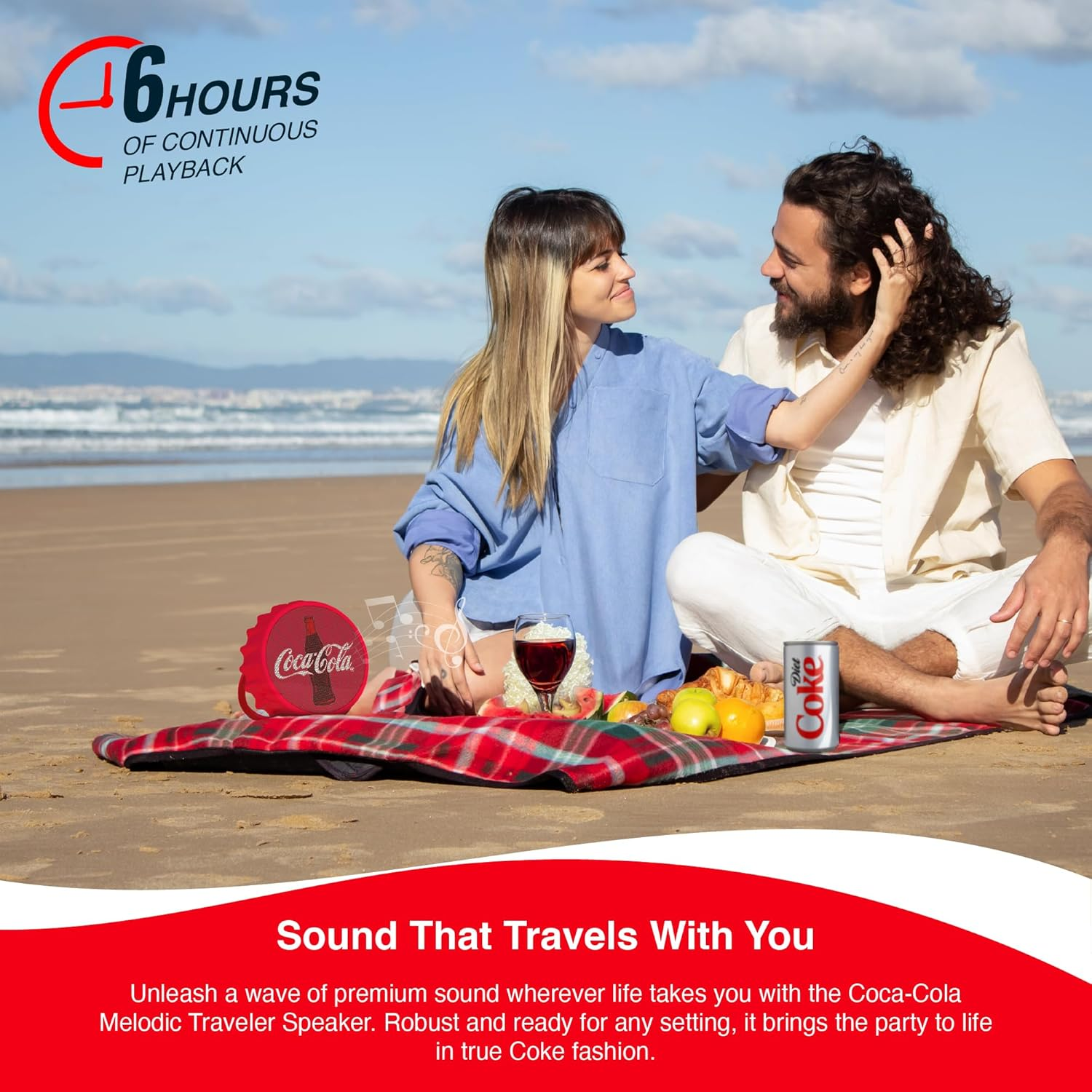 Coca-Cola Bottle Cap Shaped Bluetooth Speaker with Kickstand, Color Changing Light, FM Radio, 6H Playtime, Micro SD Card, Aux Port for Home/Outdoors/Beach/Bar | Portable Bluetooth Speakers image number 4