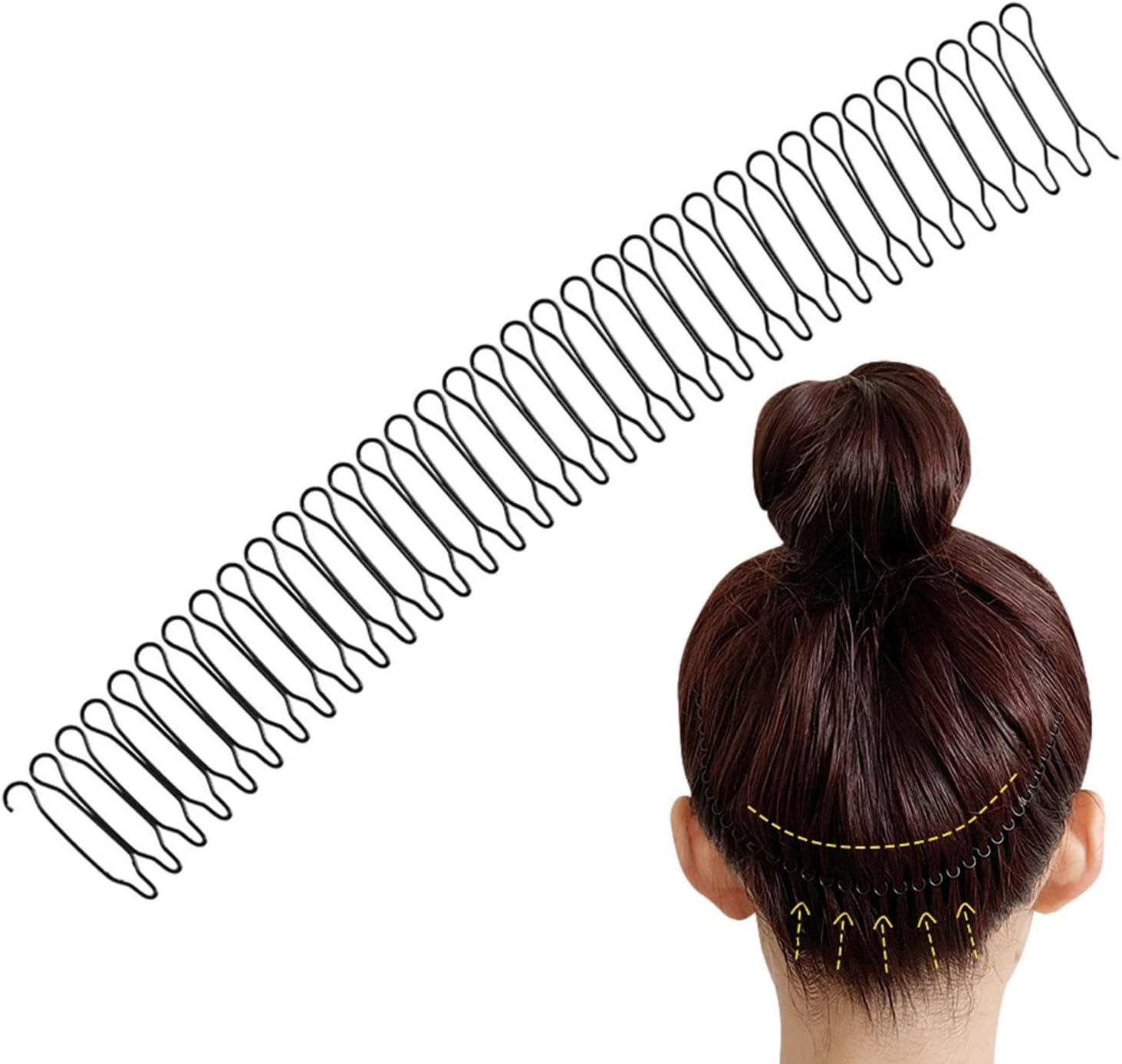 U Shape Hair Finishing Fixer Comb - Invisible Hair Fixer U Pin - Decorative Hair Updo Styling Tool for Women & Girls Hairstyle, Hair Accessories Hair Combs