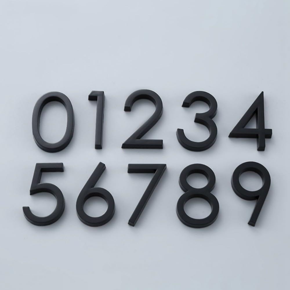 3 Inch Mailbox Numbers, 3D Door Mailbox Numbers 0-9 Self Adhesive House Door Numbers House Street Address Numbers Stickers for House, Apartment, Office, Hotel Room (Black-5) image number 4