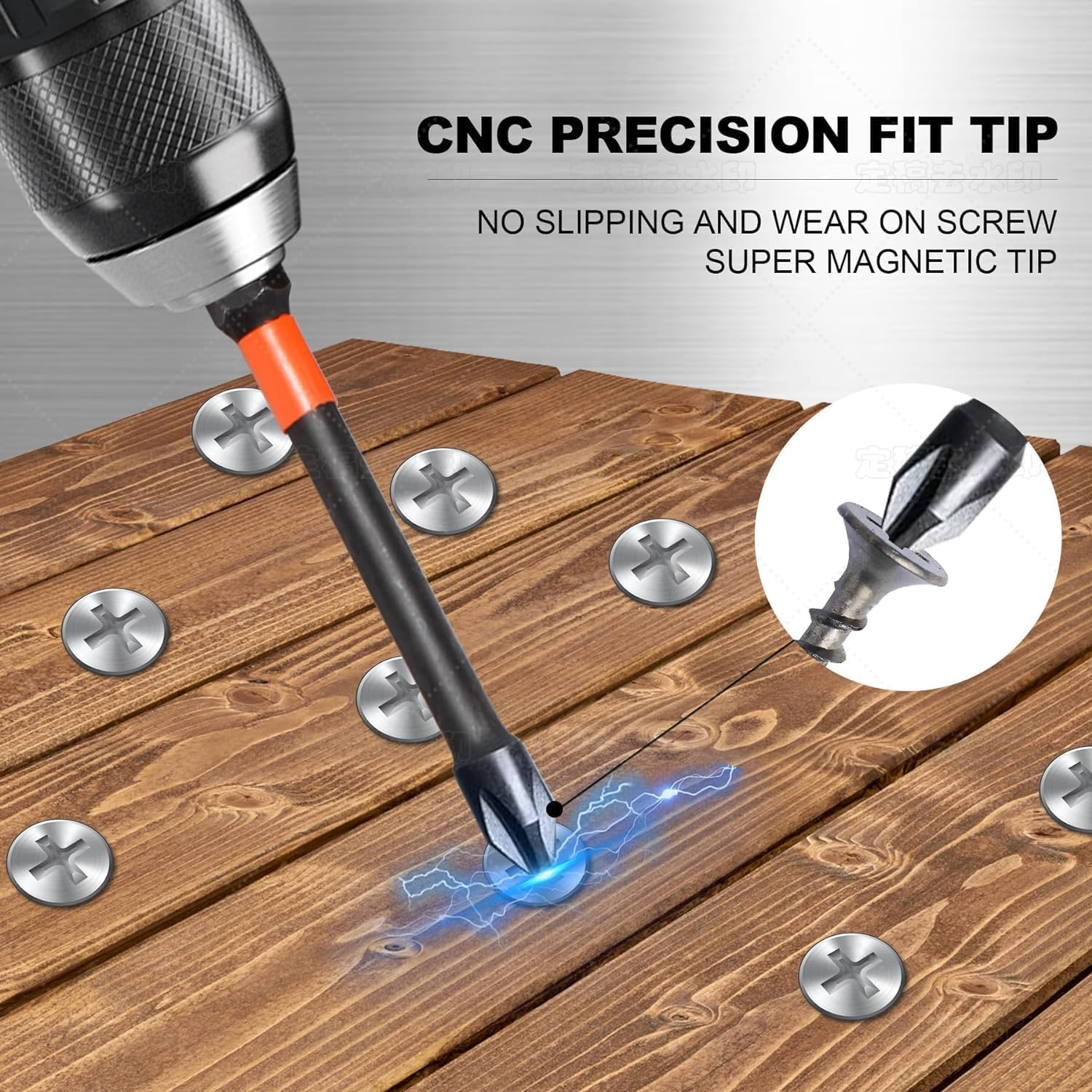 6 Pcs Impact Hex Head Wrench Drill Bit Set, S2 Steel Hex Bits Set H2-H6 1/4 Inch Head Hardness Anti-Slip Screwdriver Quick Release Shank Screwdriver Bits Set, for Power Screwdriver Impact Drill image number 1