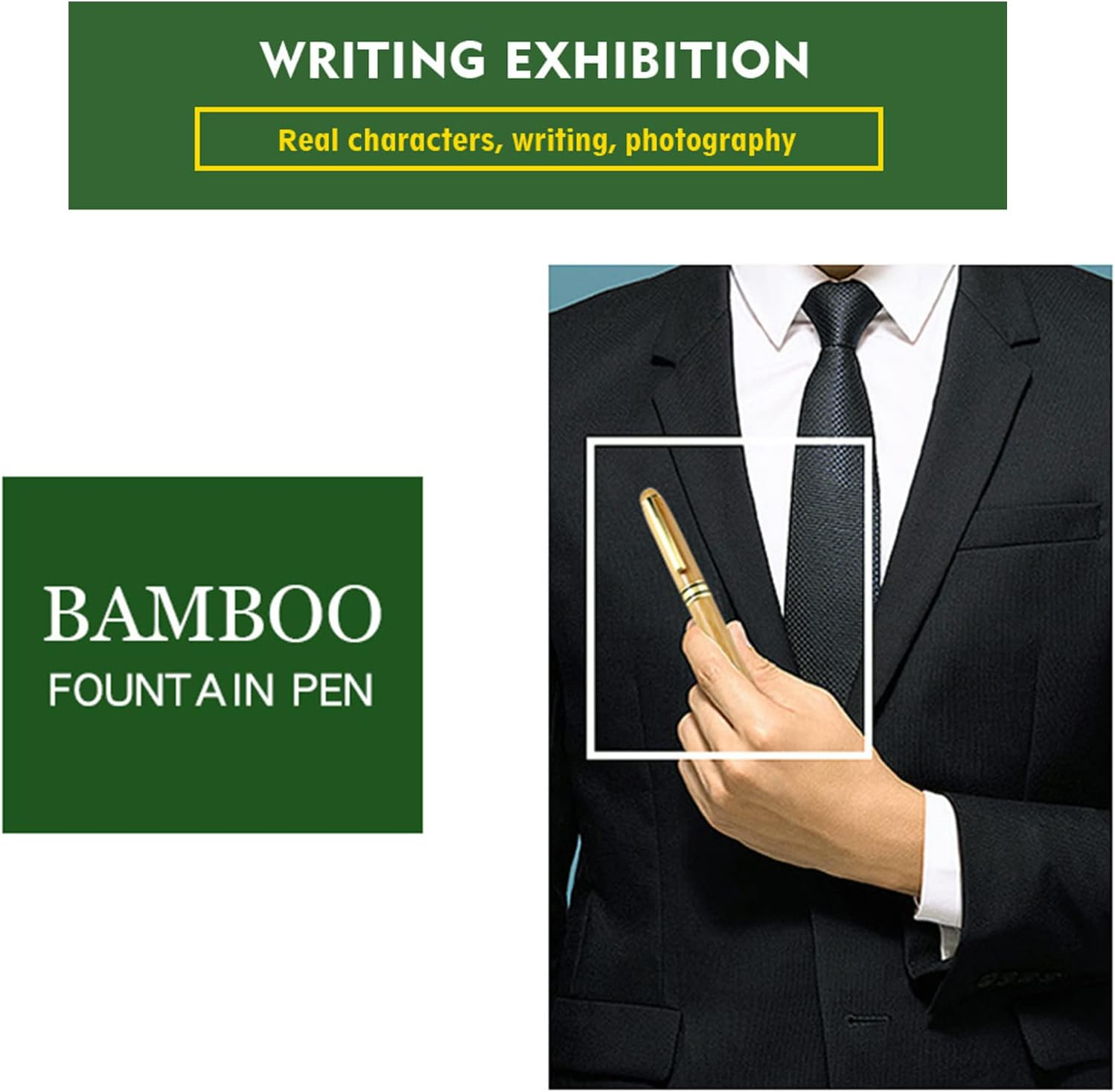 Calligraphy Fountain Pen Set - 5 Sizes, Stub Tip, Bamboo Handle, Piston Ink Container, Multi-Language Art Pen for Gothic, Italic, Arabic Fonts (2.9Mm) - 1.5 Mm. image number 7