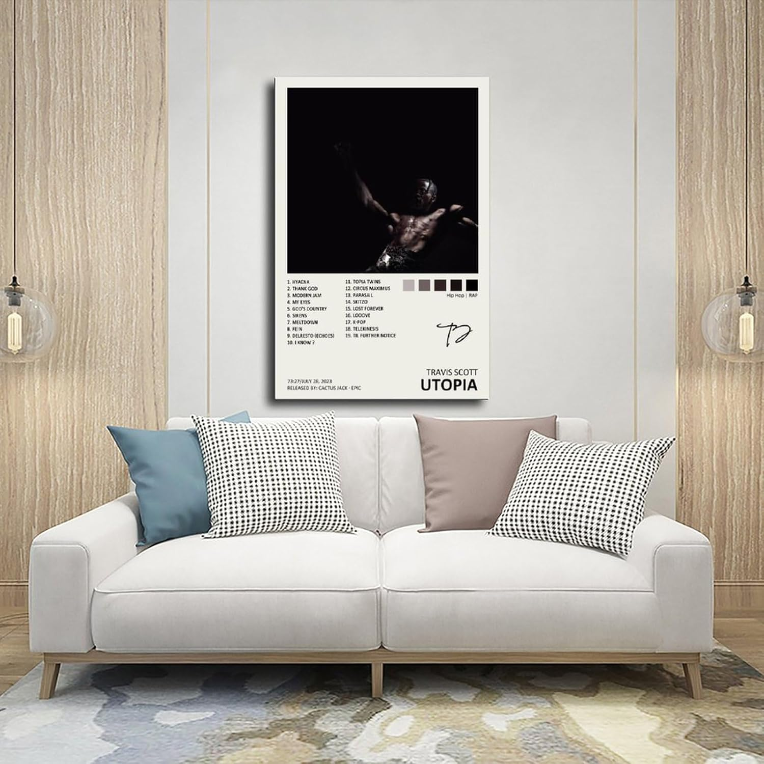 YEZLH Travis Poster Scott Utopia Music Album Cover Signed Limited Canvas Poster Wall Art Decor Print Picture Paintings for Living Room Bedroom Decoration Unframe:12X18Inch(30X45Cm) image number 5