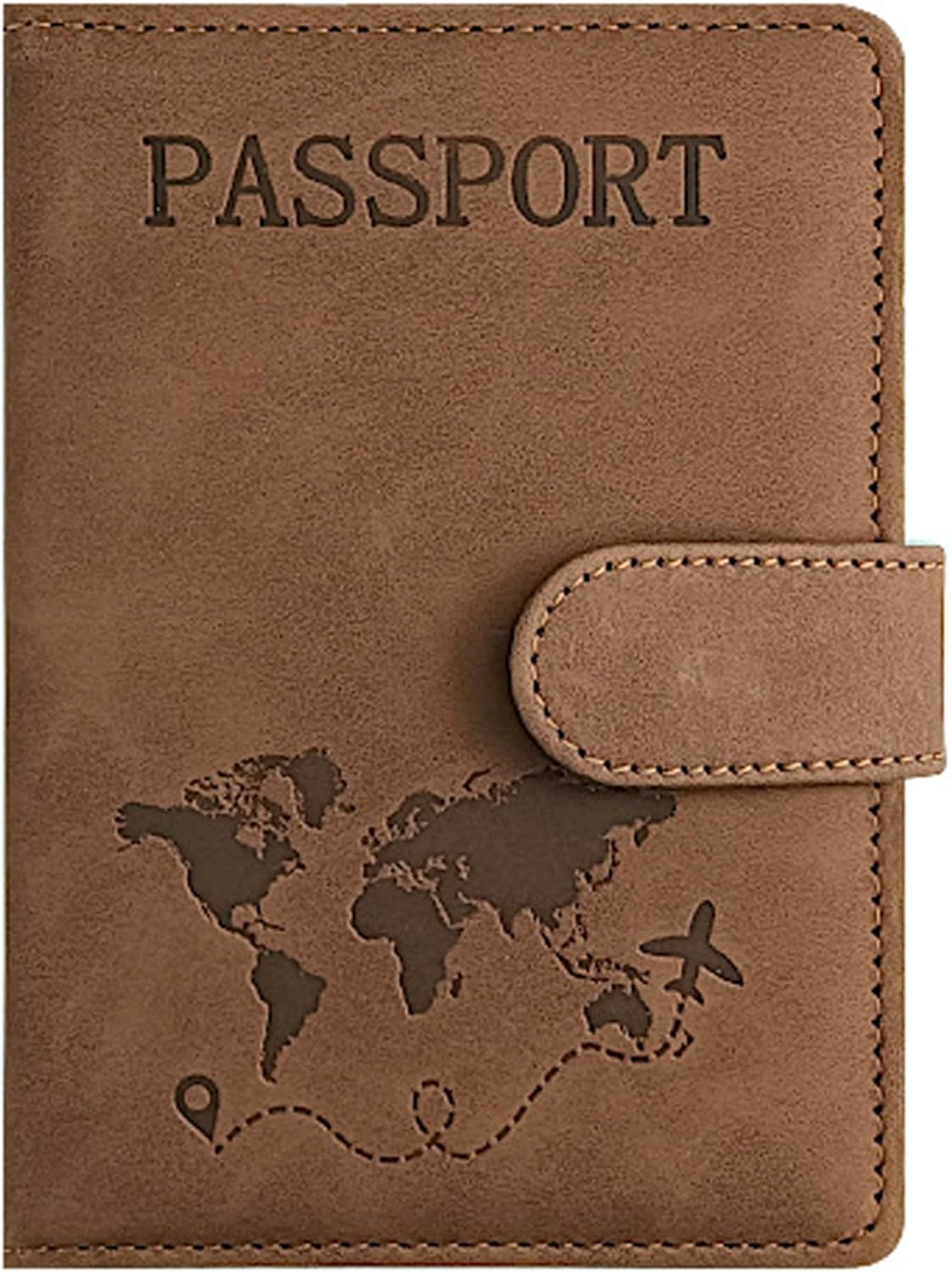 PU Leather Passport Travel Holder - RFID - Blocking Document Organizer with Magnetic Closure, MH MOIHSING Passport Wallet Cover Passport Protector for Credit&Id Cards, Boarding Passes Men&Women (Pink)