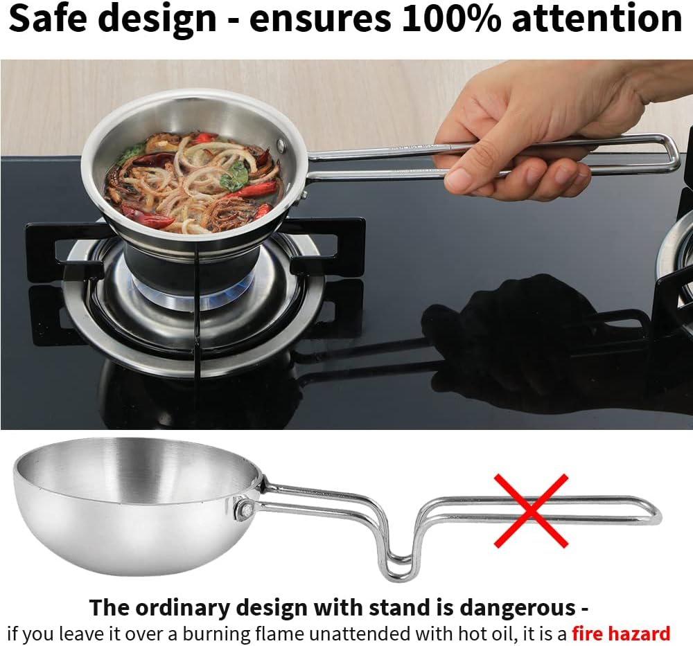 Hawkins 1.5 Cup Tadka Pan, 360 Ml Triply Stainless Steel Pan, Induction Pan, Silver (STP15)