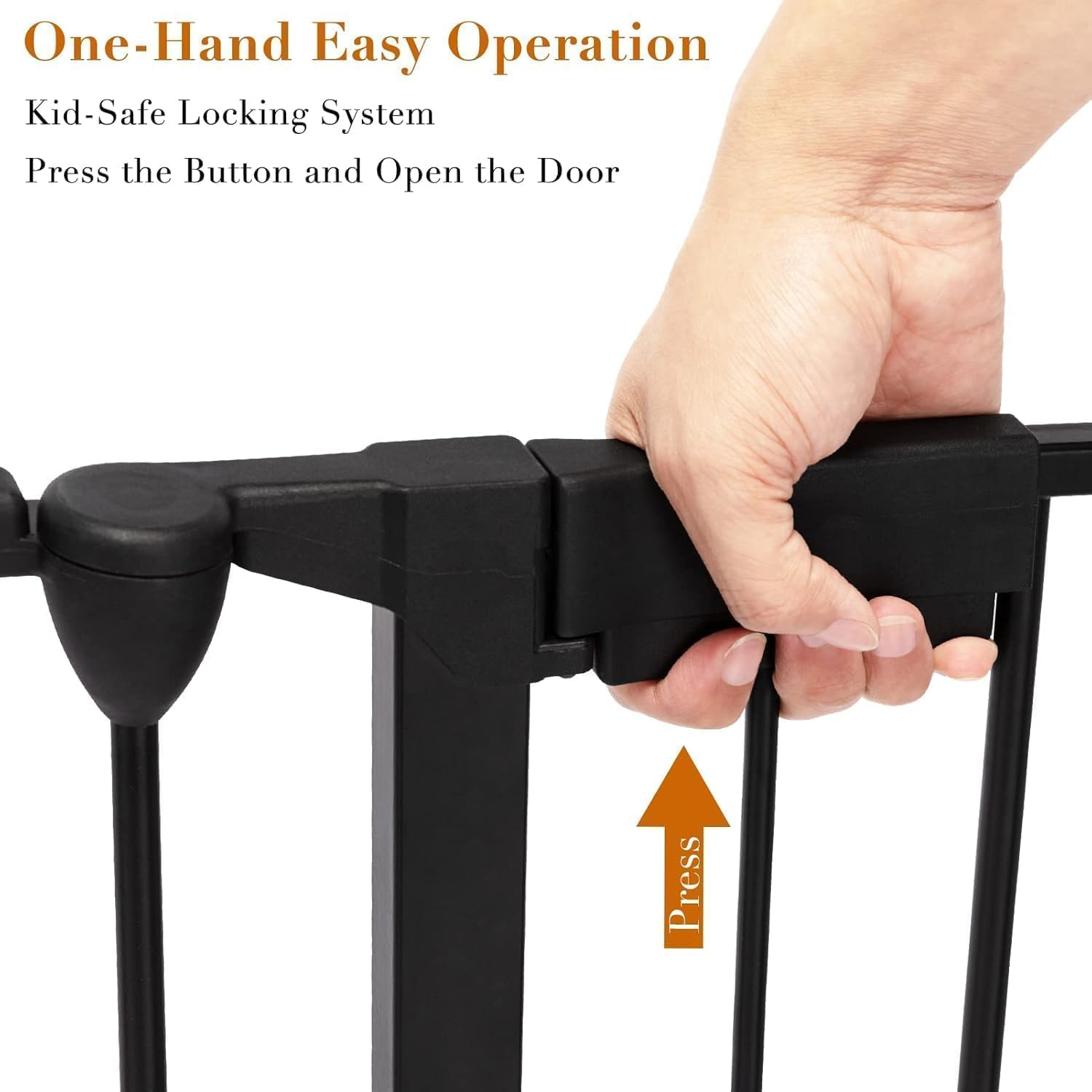 122"(310Cm) - Extra Wide Baby Gate Playpen for Toddlers and Pets Configurable Safety Fence with Walk-Through Door Adjustable for Large Openings Baby Gate Wide Fireplace Baby Proofing, 5 Panels,Black image number 2