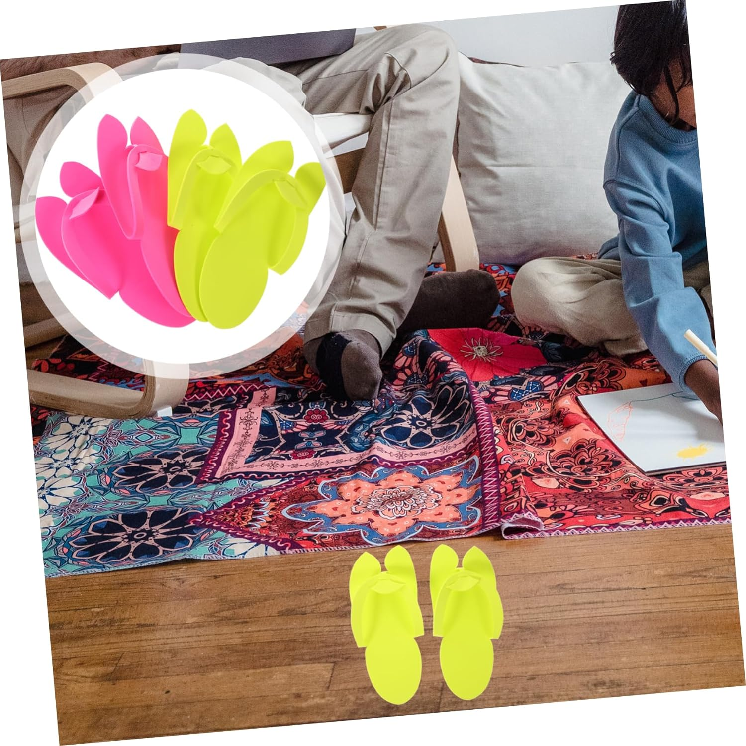 Beavorty 12Pairs Eva Foam Manicure Slippers for Women Men Beach Flip-Flops Disposable Spa Hotel Slippers Random Color