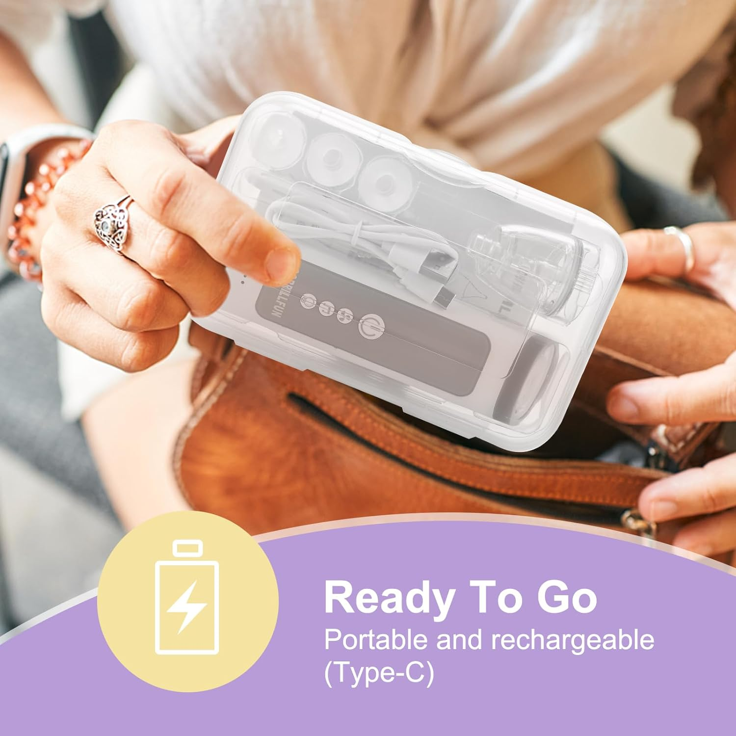 Nasal Aspirator for Baby, Rechargeable Electric Aspirator Hospital Grade Snot Removal with Music and Night Light, Large Flow and Strong Suction for Infants, Babies, Toddlers from 0 to 12 Year Old (Integrated Type) image number 4