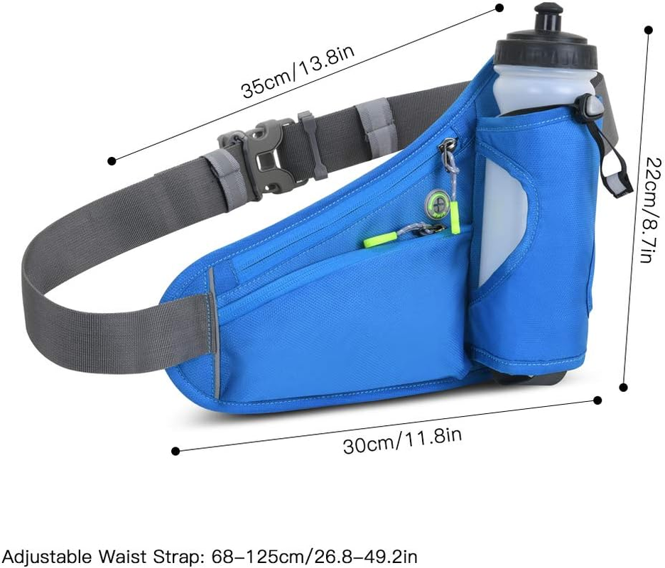 ZIEM Sports Hydration Belt Bag Running Belt Waist Pack Bum Bag with Water Bottle Holder for Men Women Running Cycling Hiking Walking