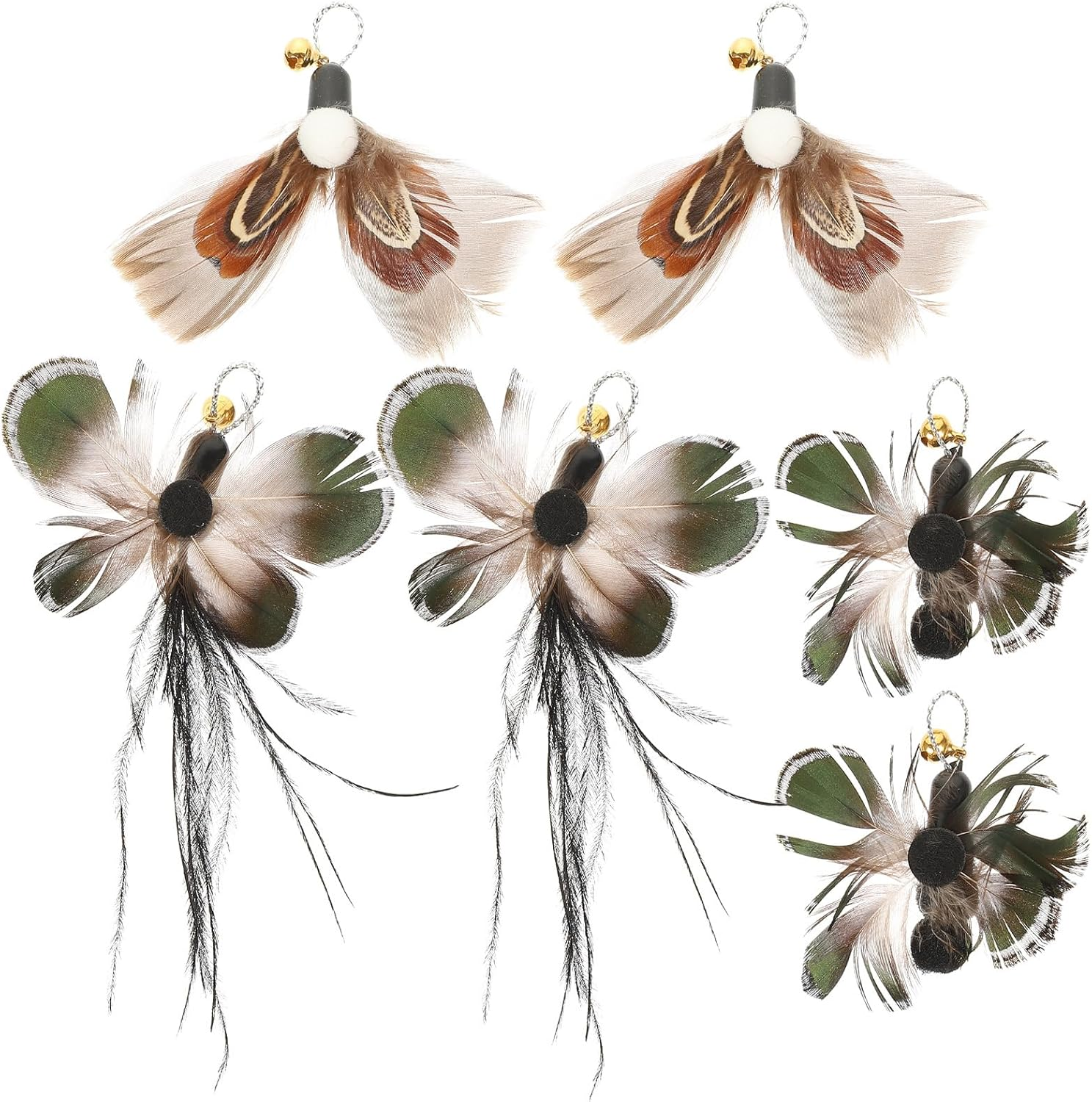 DOITOOL Replacement Head for Cat Teaser, Cat Toy for Home Cats, Cat Mouse Toy, Refill Packs for Cat Magic Sticks, Stick, Replacement, Insect, Kittens, Plastic, Pack of 6 image number 4