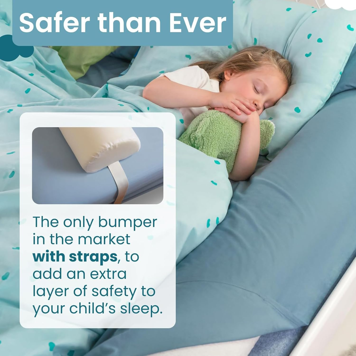 Toddler Bed Rail Bumper, Kids Foam Safety Bed Guard for Twin, Queen, King, White 134 * 19 * 12Cm image number 4