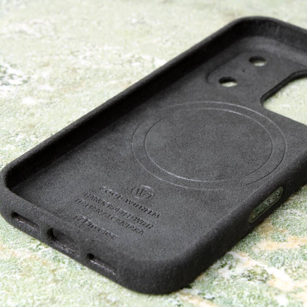 Good Wilhelm Alcantara Case for Iphone 17 Pro - Handmade Premium Case Made from Original Italian Alcantara, 360&deg; Protection, Magnetic Charging (Charcoal Grey, Iphone 17 Pro) image number 4