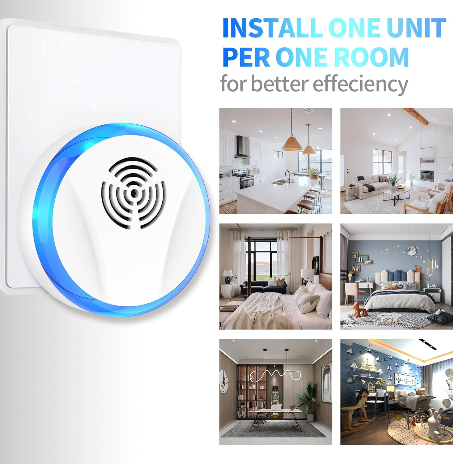 Lickoon 6 Packs Ultrasonic Pest Repeller, Electronic Pest Repeller, Indoor Pest Control for Insects, Cockroaches, Mice, Spiders, Ants, Insects, Pest Repeller image number 4