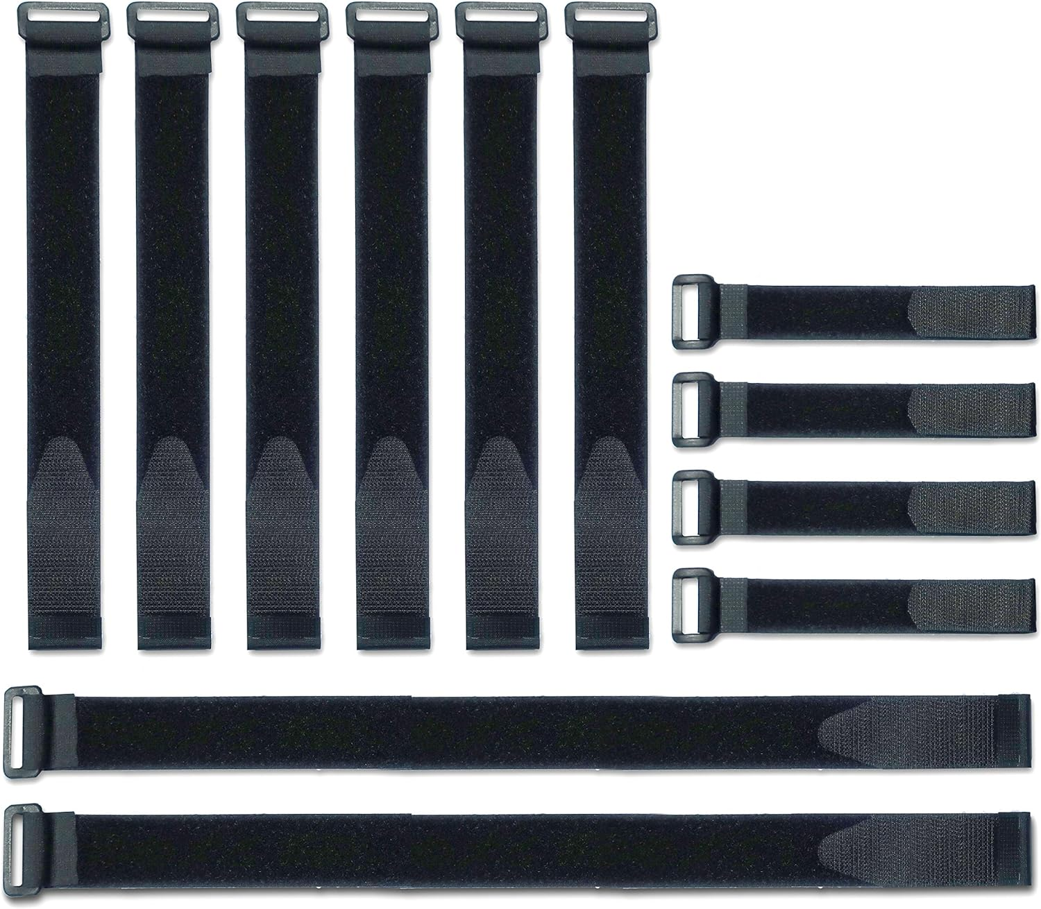 VELCRO Brand Bulk Pack 12 Reusable Fastening Cable Straps with Buckle Variety Sizes 8"-12"-18" Multi-Purpose Cinch Strap VEL-30100-AMS image number 2