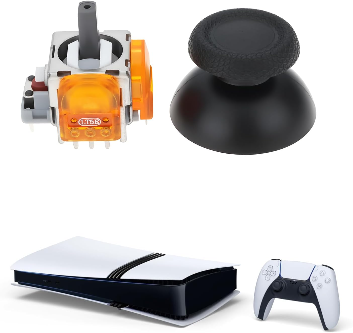 Emagtech 2Pcs TMR Hall Effect Joystick & Thumbsticks Caps Compatible with PS5 Controller image number 1