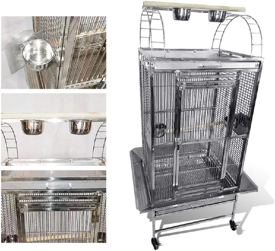 BMWPET SUS201 Stainless Steel PLAYTOP Style Bird CAGE Parrot CAGE 150Cm image number 5