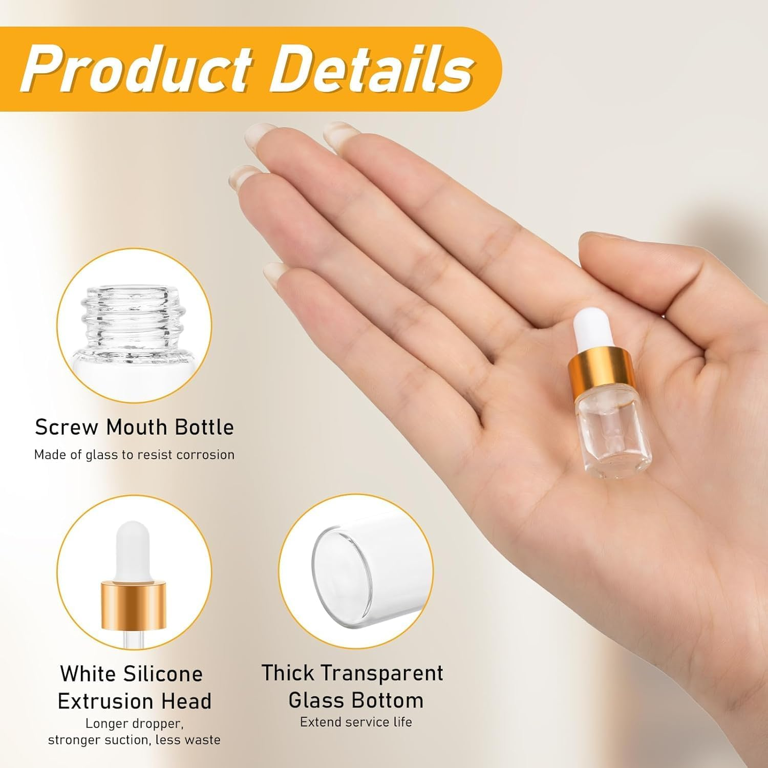 Dropper Bottle,20 Pack Mini Dropper Bottle for Cuticle Oil, 2Ml Small Sample Essential Oil Dropper Bottles for Travel, Clear Empty Vails for Cosmetic Perfume