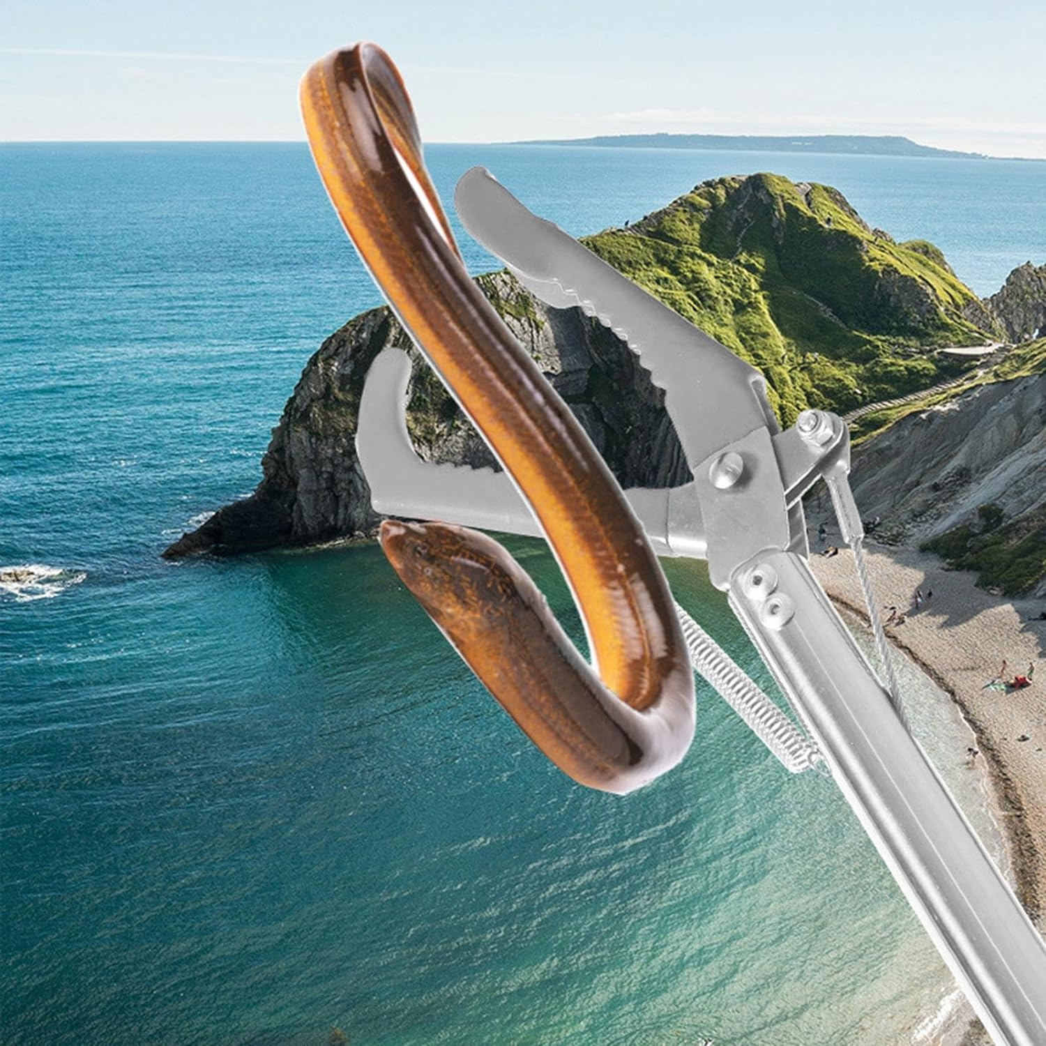 Perfk Snake Catcher Reptile Grabber Foldable Seafood Multipurpose Grabber Non Slip Long Handle Tongs Snake Clip Tool Heavy Duty Lockable Equipment, 150Cm image number 5