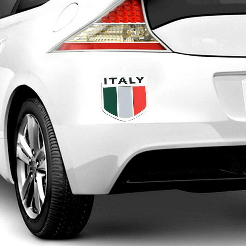 AIMALL Flag of Australia Germany Aluminium Car Emblem Badge Decal Sticker 5X5Cm (1.97X1.97In) &ndash; Weather-Resistant Vehicle Sticker, Durable Aluminium Alloy - Italy image number 6