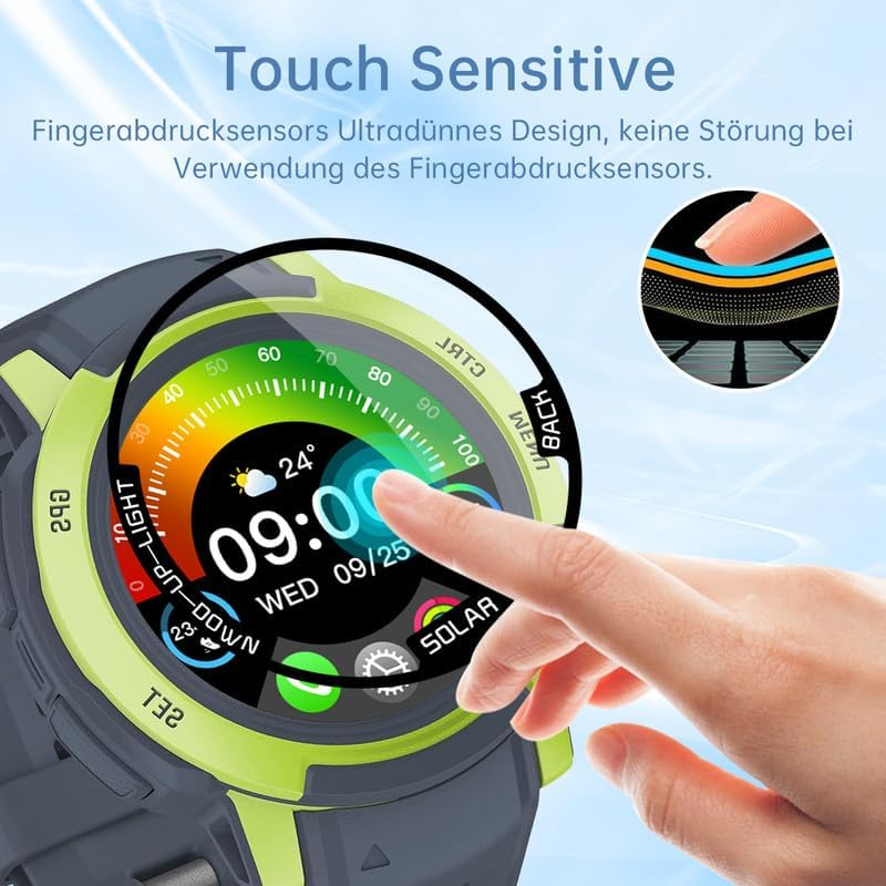 Tempered Glass Screen Protector for Garmin Instinct 2 / 2S 40 Mm Film, Pack of 2 Screen Protectors for Garmin Instinct 2 / 2S 40 Mm Screen Protector, Anti-Scratch Sans Bulless, Fingerprint Compatible image number 1