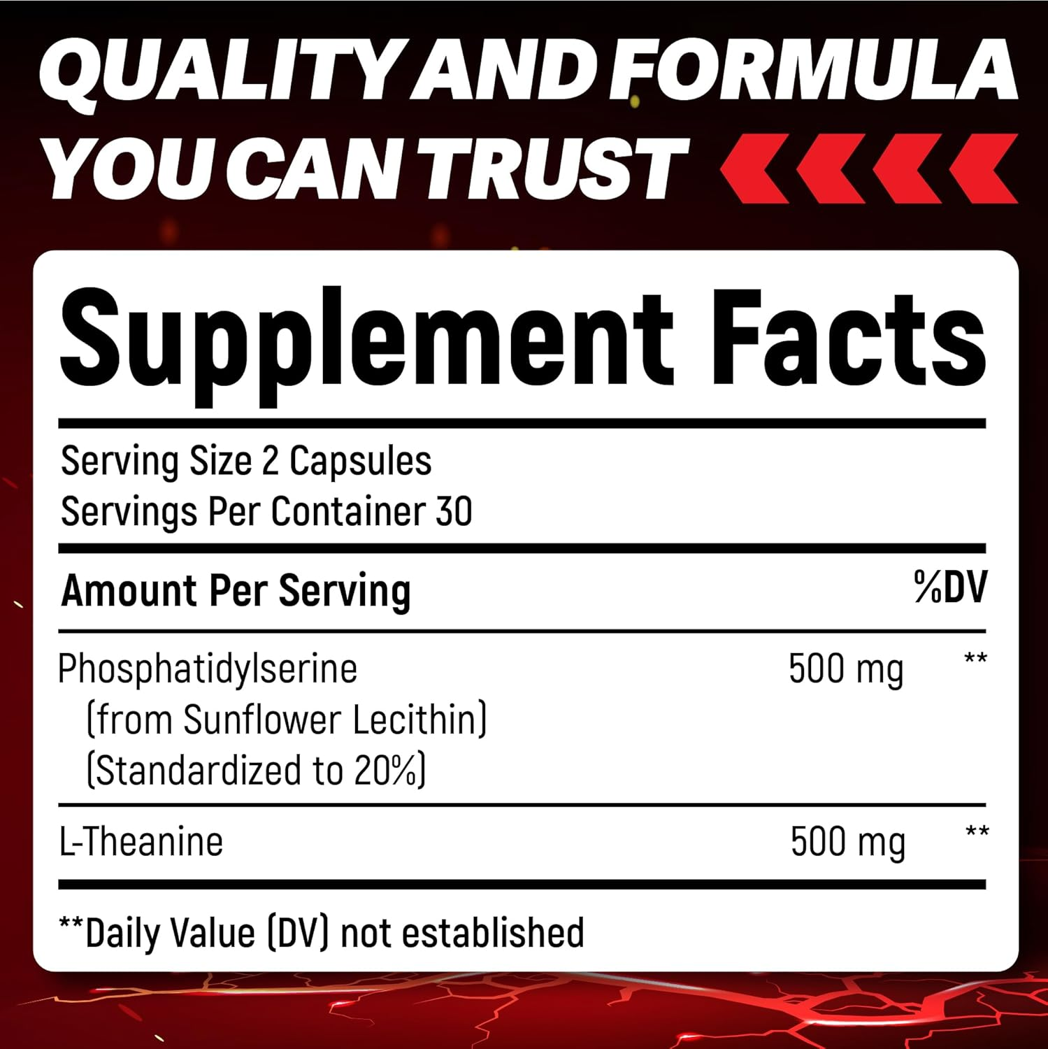 Phosphatidylserine Supplement 500Mg per Serving with L-Theanine 500 Mg, 60 Capsules (Phosphatidyl Serine Complex) by BEBEFEN image number 4