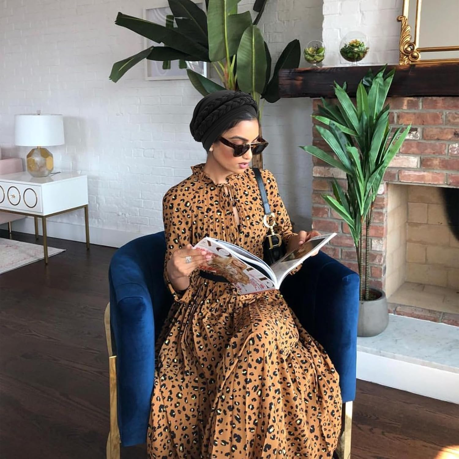 Turbans for Women African Pre-Tied Head Scarf for Women'S Hair Wraps Cover Beanie Cap Cancer Chemo Headwear for Women image number 5