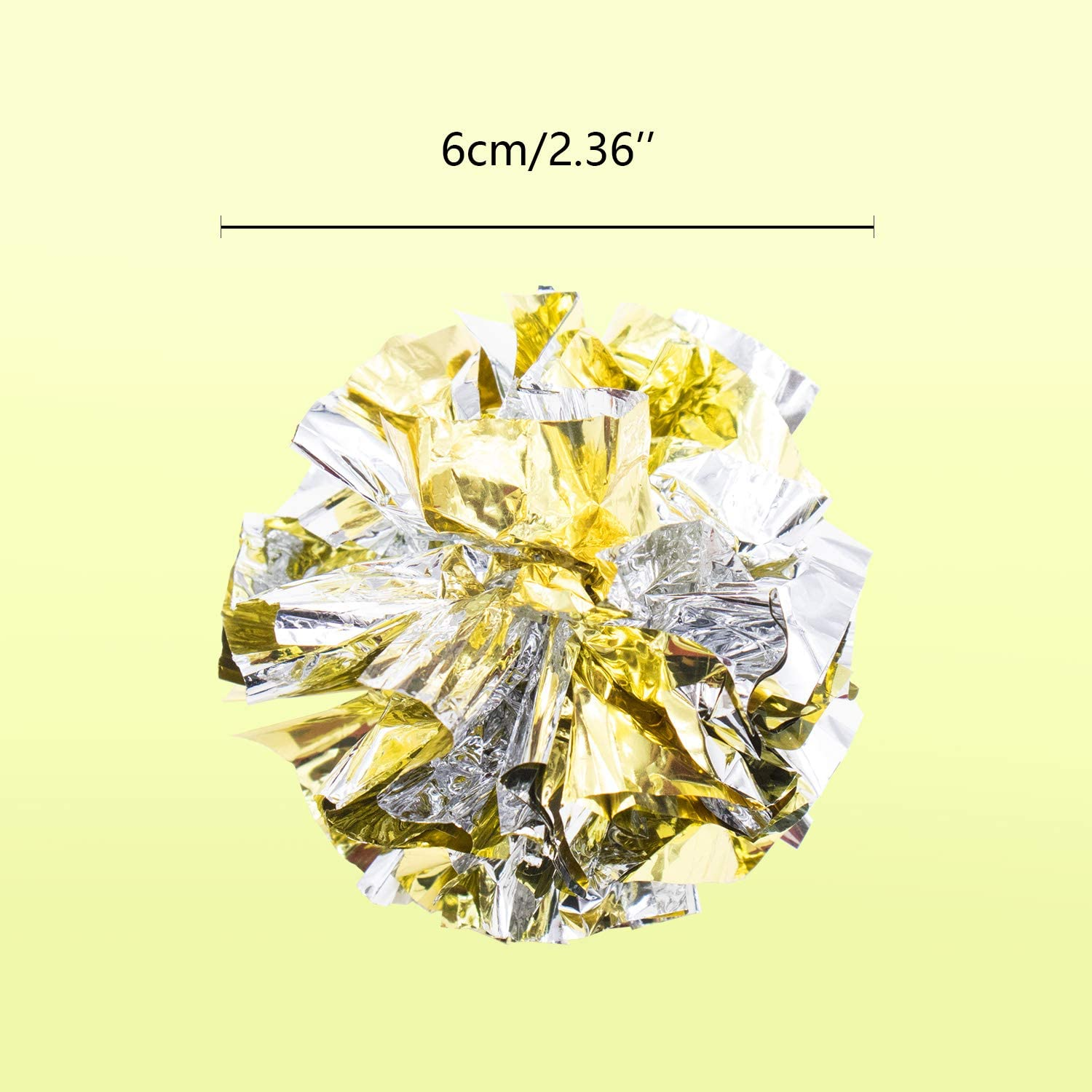 VAPKER 6Cm/2.36 Inches Large Cat Crinkle Balls Toys, Colorful Mylar Crinkle Balls for Pet Kitten(18Pcs Random Color) image number 3