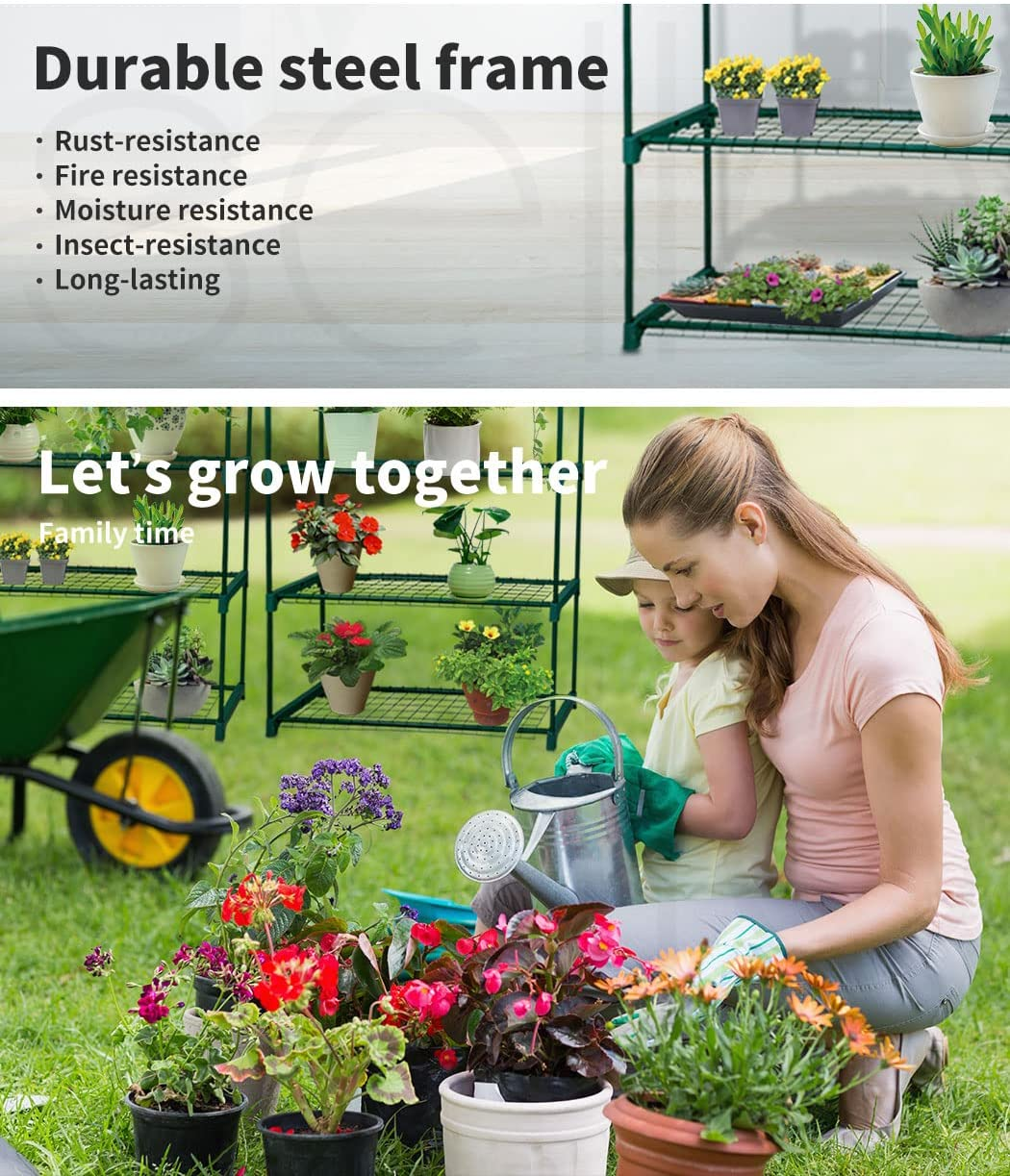 Levede 5 Tier Plant Stand 140Cm Tall Metal - Greenhouse, Indoors, Outdoors, Shelf, Flower Pot, Holder, Garden, Green X2 image number 3