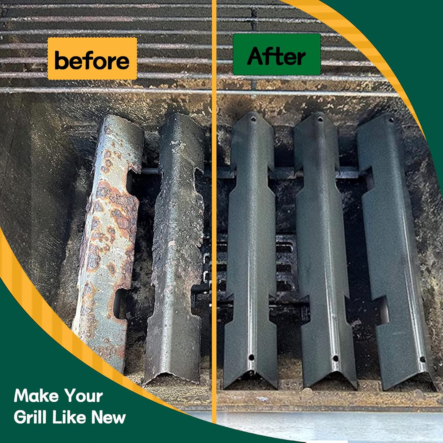 7636 Flavorizer Bars for Weber Spirit 2 Grill Parts, Replacement Parts for Weber Spirit II & I E310 E320 S310 S320 Grills, Flame Guard for Weber GS4 Spirit II 67046 69797 68843, Porcelain-Enameled - For Weber Spirit 2 300 Series image number 3