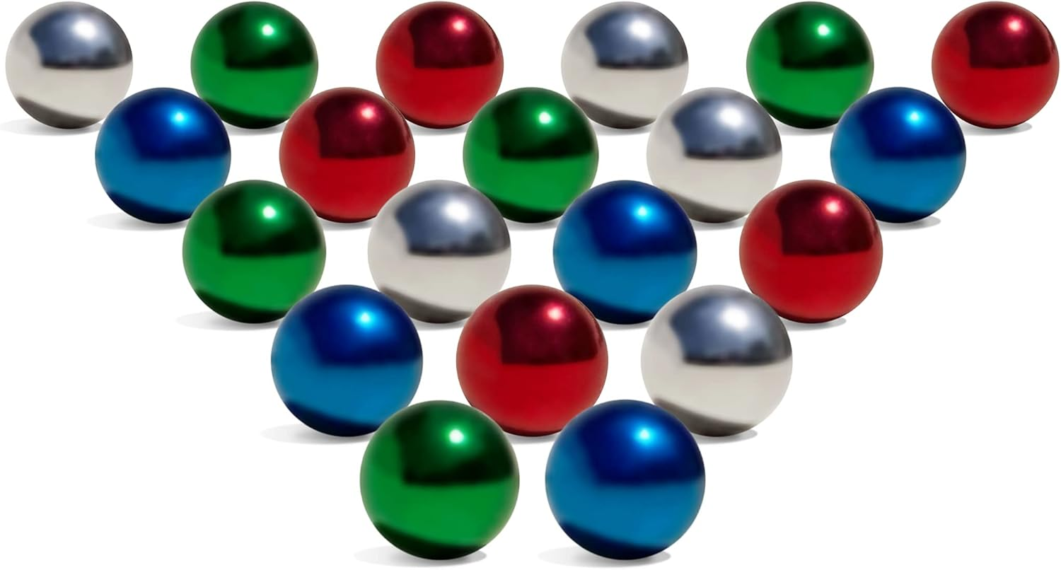 Multi-Colored 1/2" Chrome Steel Balls for Gravitrax Marble Run | High-Visibility Steel Marble Set Great for Racing, Rolling & Games | Colored Marbles Compatible with Marble Runs & Games | 20 Pack image number 1
