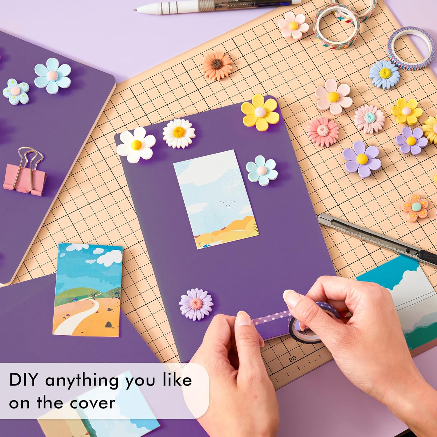 Feela Soft Cover Notebook Bulk, 8 Pack College Ruled Notebooks for Work Studay, Lined Travel Journal for Women Men, Note Taking Notebook School Supplies Business Writing, 8.2&rdquo; X 5.5&rdquo;, A5, Vintage Colours image number 4