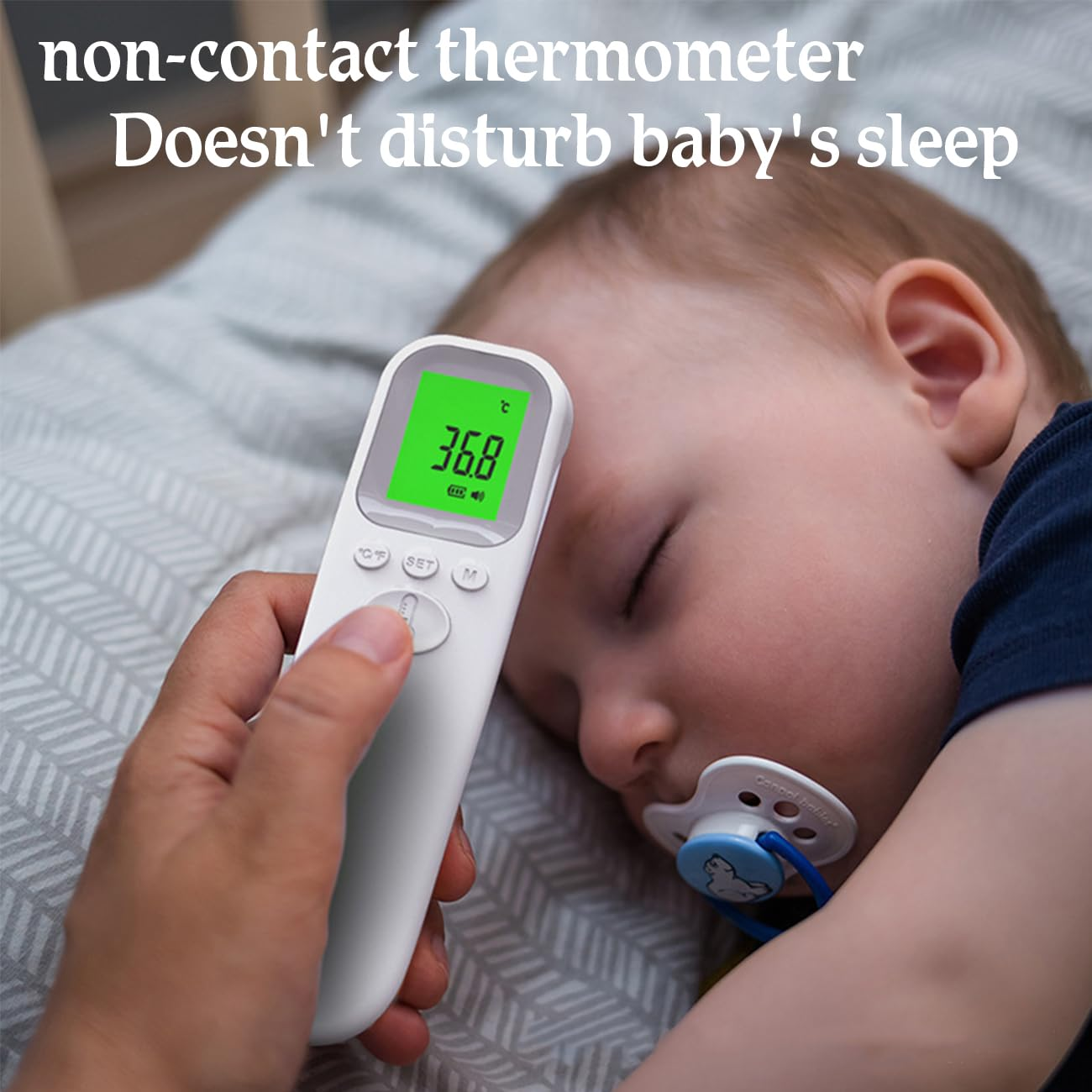 IGGDOQI Touchless Baby Thermometer, Infrared Forehead and Ear Thermometer, Medical Temporal Thermometer for Adults, Kids, Babies, LCD Screen, Memory Stroage and Fever Alarm(Not Include Any Battery) image number 2