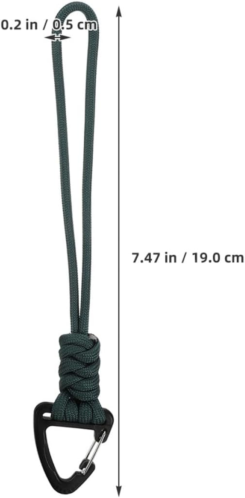 Iplusmile Multifunctional Polyester Cord Lanyard with Carabiner Keychain, Military Green Wrist Strap Anti-Lost Rope for Outdoor, Travel, and Everyday Key Holding image number 4