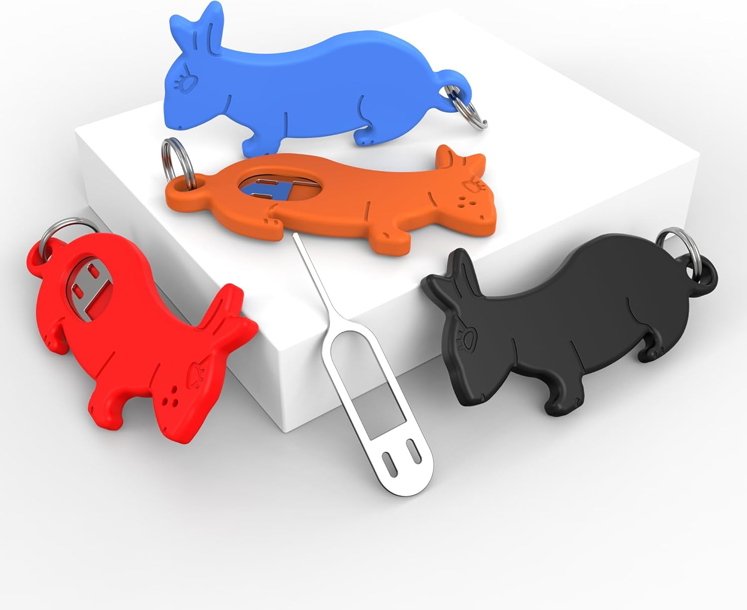 6 Pcs SIM Card Removal Tool- Sim Card Tray Pin Eject Removal Tool Needle Opener Ejector, Suitable for All Iphone, Samsung and Other Smart Phones, with Removable Key Chain Charm