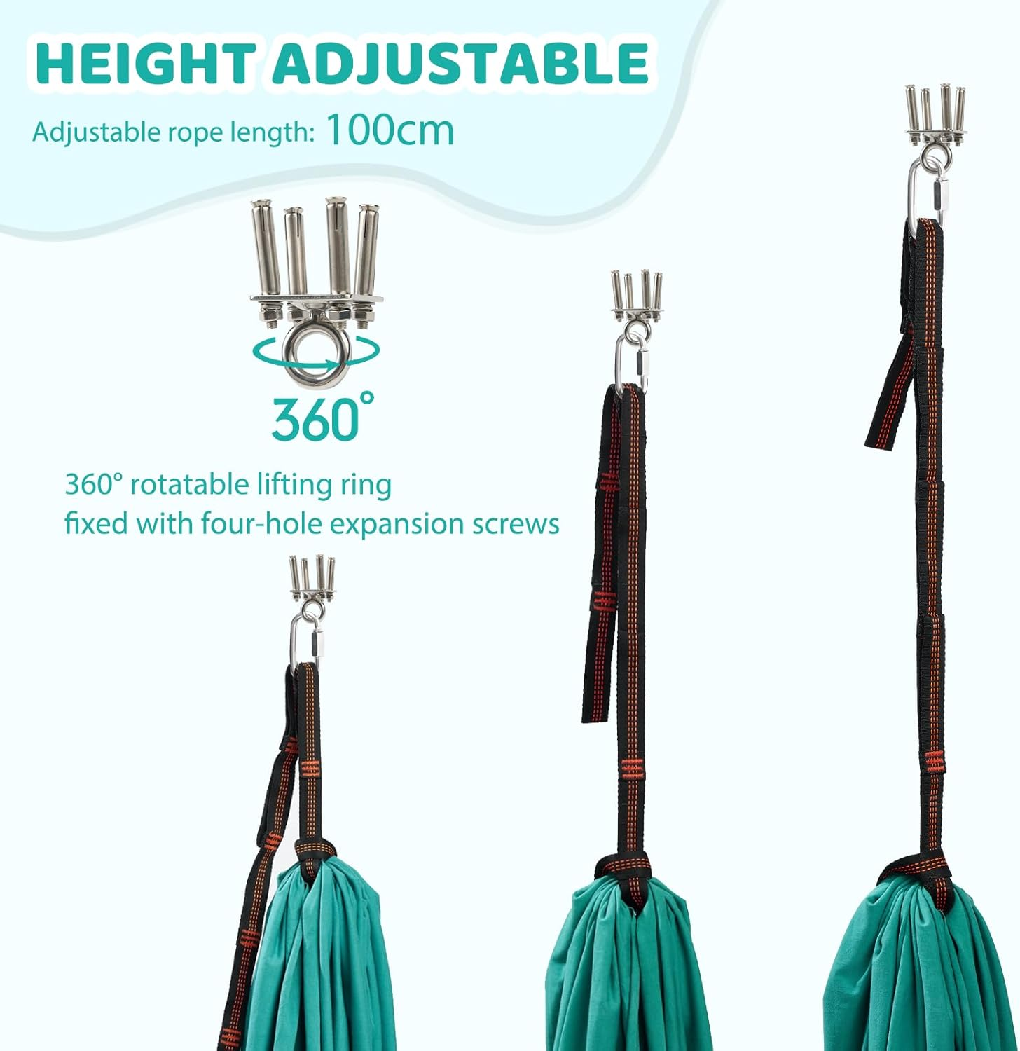 TOPARCHERY Indoor Therapy Swing W/More Special Needs, Cuddle Hammock Ideal for Autism, ADHD, Aspergers and Sensory Integration Snuggle Swing Hammocks (Green) image number 4