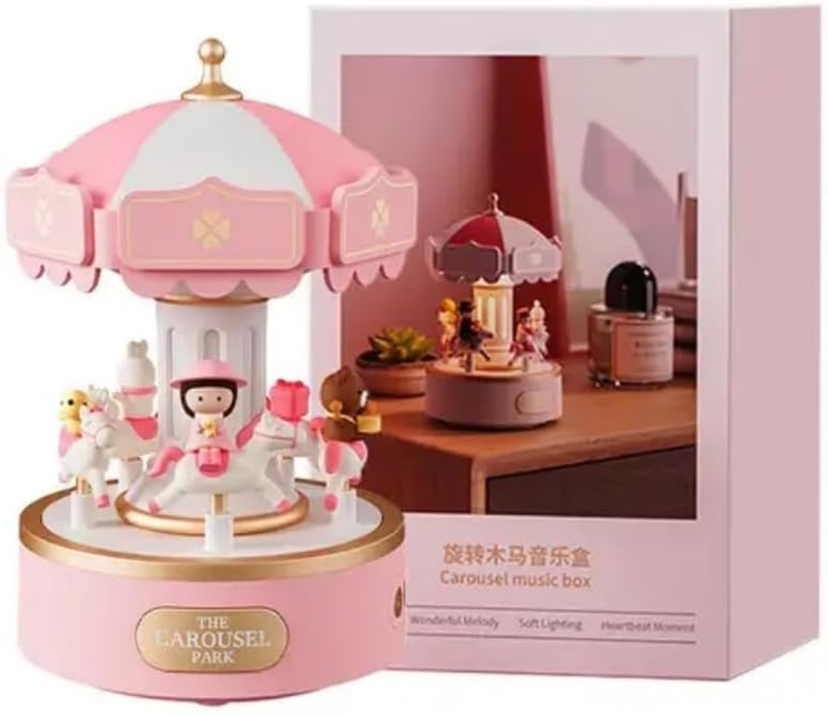 Kids Gift Carousel Music Box USB Rechargeable Night Light Sweet Dream Girl image number 4
