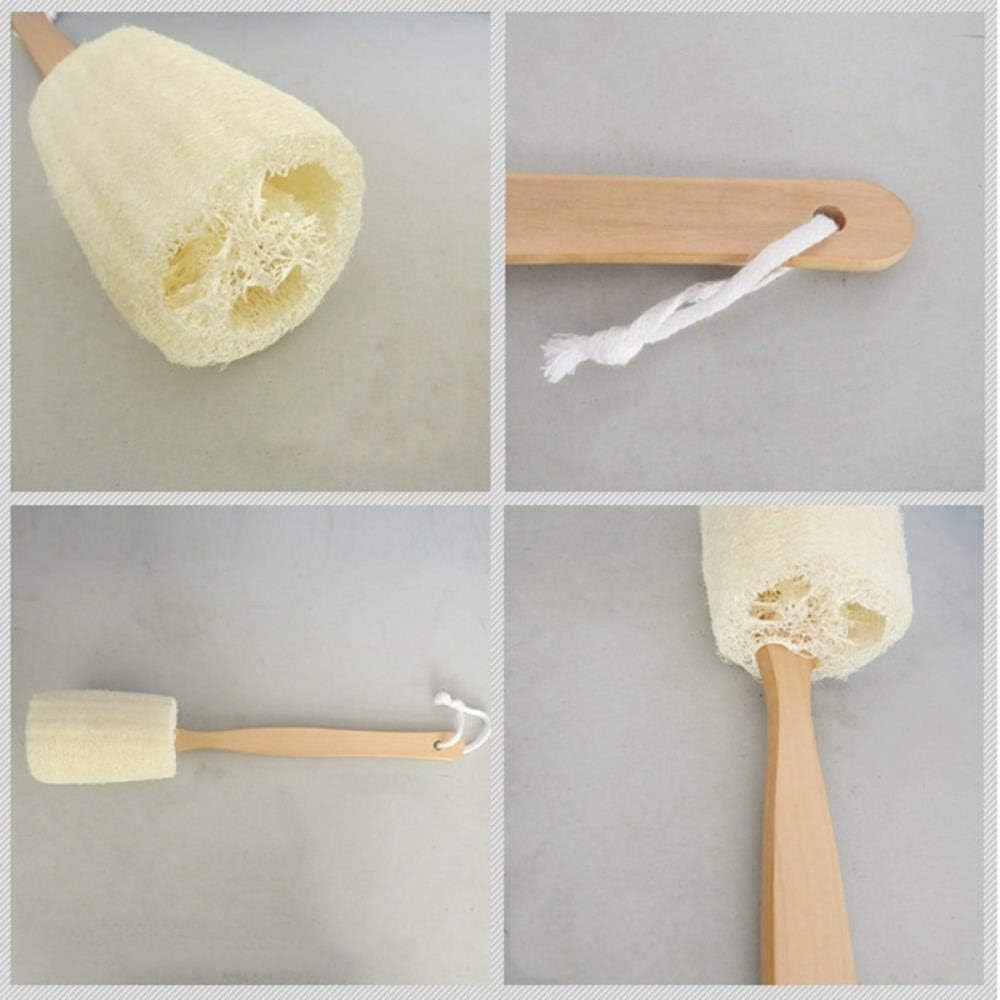 Natural Exfoliating Loofah Luffa Loofa Bath Brush on a Stick with Long Wooden Handle Back Brush for Men & Women - Shower Sponge image number 4