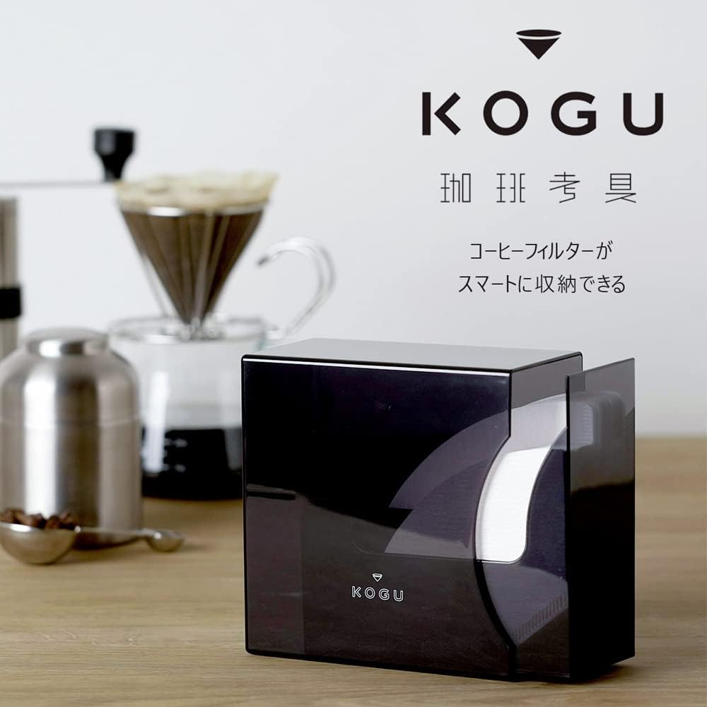 KOGU Shimomura Co., Ltd. Coffee Filter Case, Black, Made in Japan, Made in Japan, Resin, for 1-2 Cups, 2-4 Cups, Conical, Trapezoid, Storage of 120 Pieces, Includes Dividers, Visible Contents image number 6