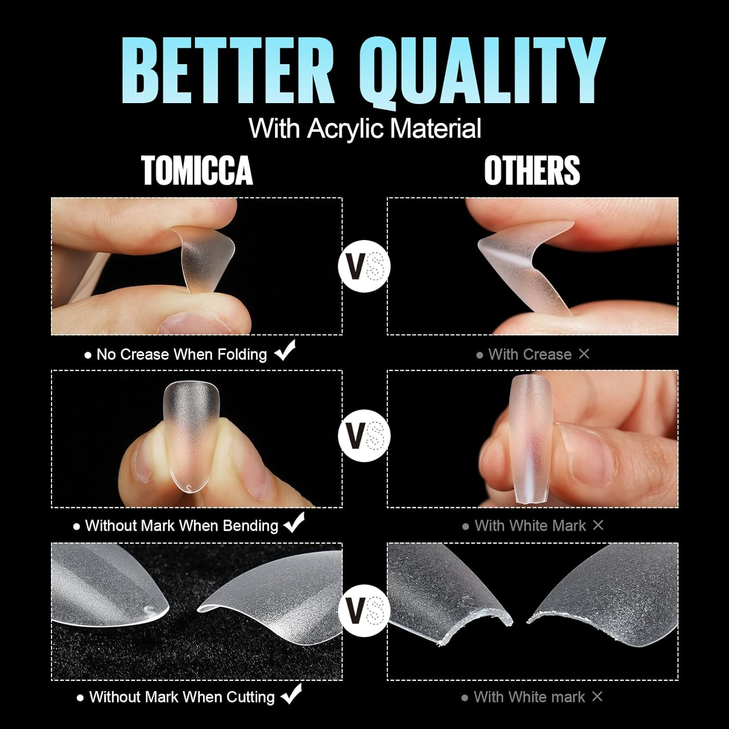 TOMICCA Short Almond Matte Nail Tips & Nail Glue Kit, 150 Pcs Full Coverage Soft Gel Nail Tips, No File, 8Ml Nail Gel Glue Soak off UV Lamp, Nail Tip Glue Set for Quick Nail Extension, Nail Salon - Short Almond image number 5