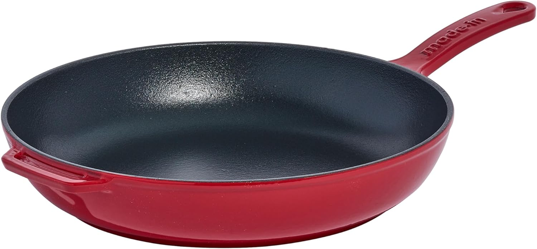 Made in Cookware - Enameled Cast Iron Skillet - Red - Exceptional Heat Retention & Durability - Professional Cookware France - Induction Compatible