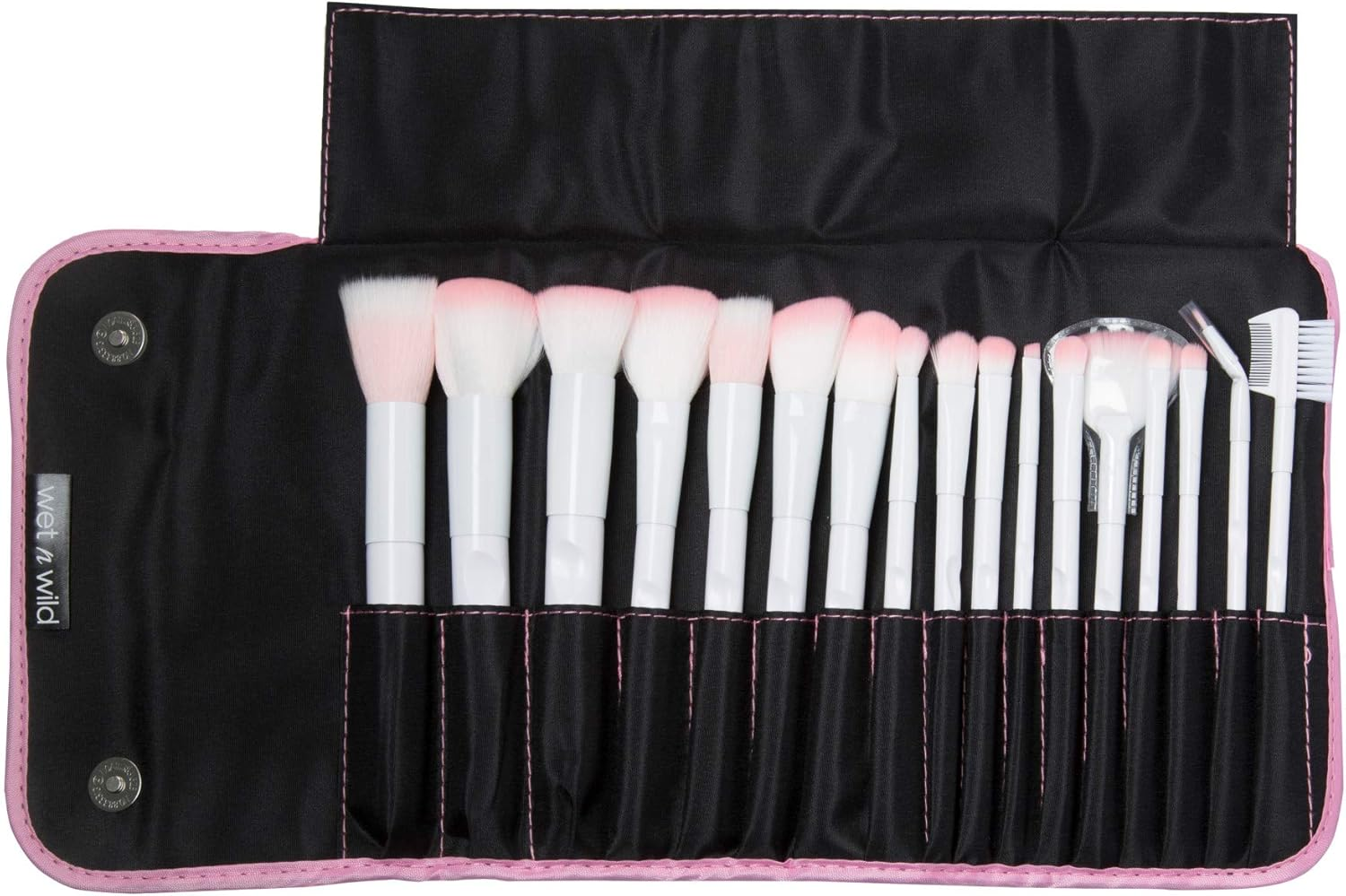 Makeup Brush Set by Wet N Wild Brush Roll 17 Piece Collection