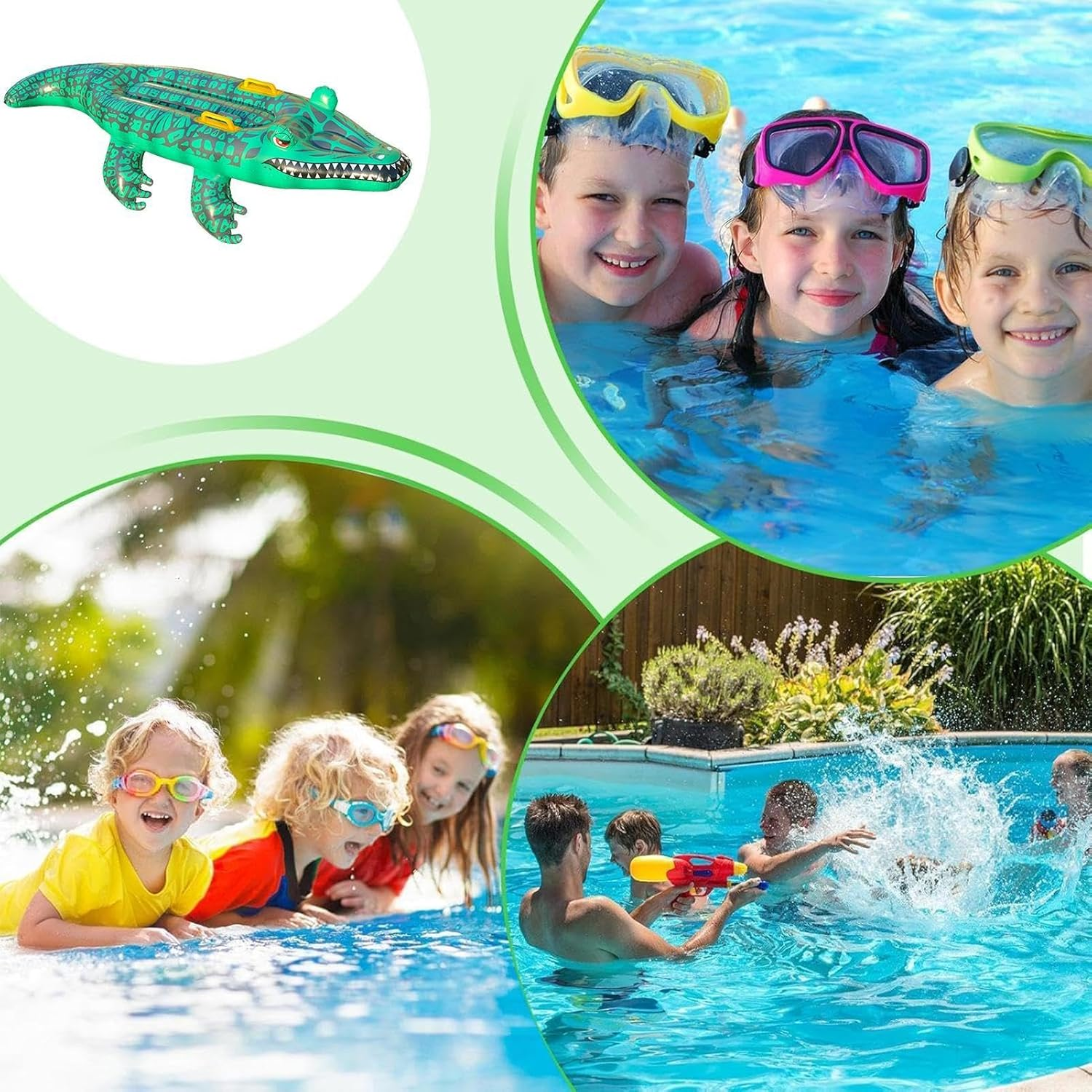 Alligator Pool Float - Alligator Shape Pool Floaties | Inflatable Alligator Pool Floaties, Lake Beach Floaty for Summer Pool image number 6