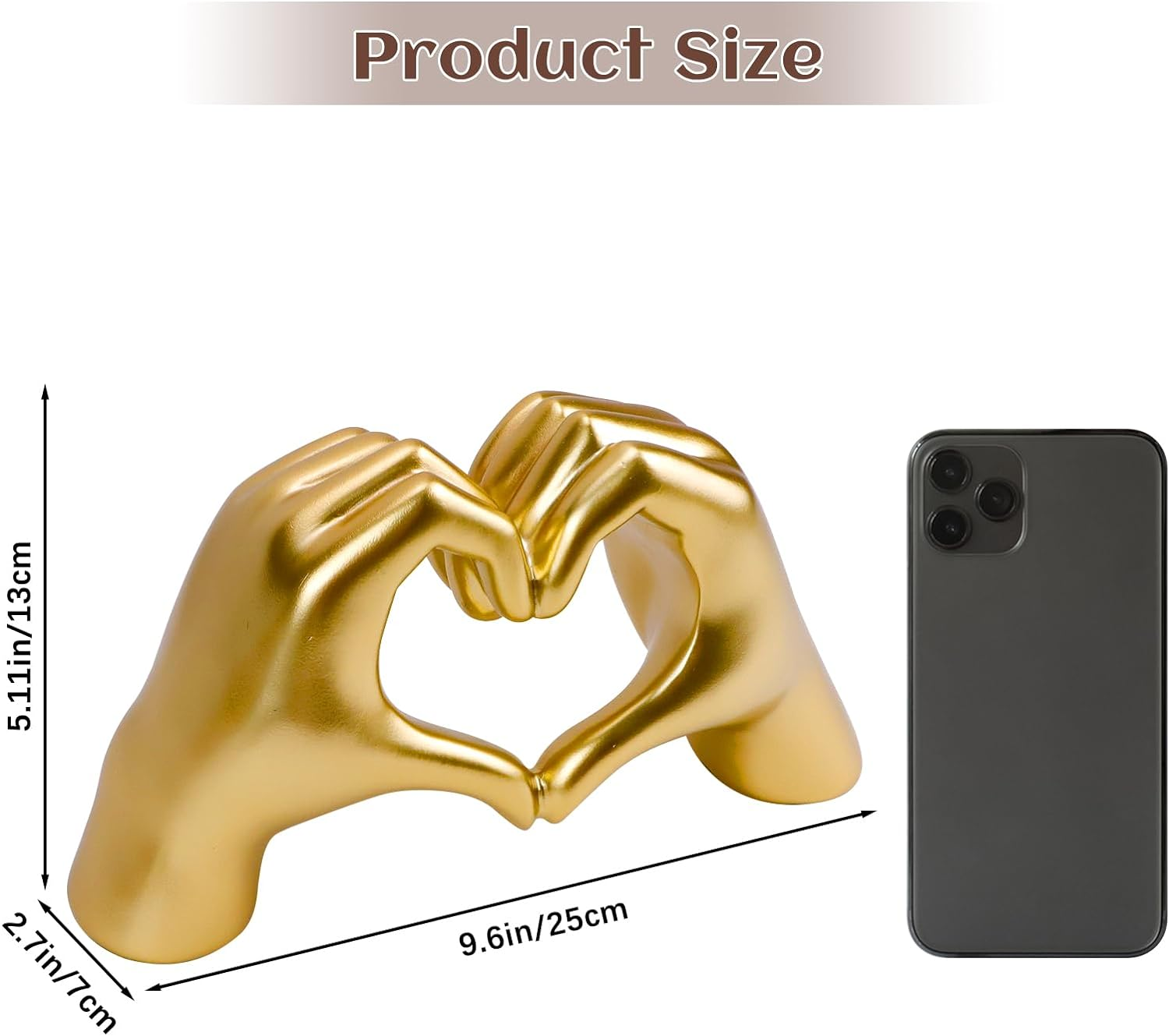 Modern Gesture Statue Home Living Room Decor, Resin Gold Love Finger Art Sculpture Decorative Ornament for Coffee Dining Table Centerpiece Wedding Home Desk Decor