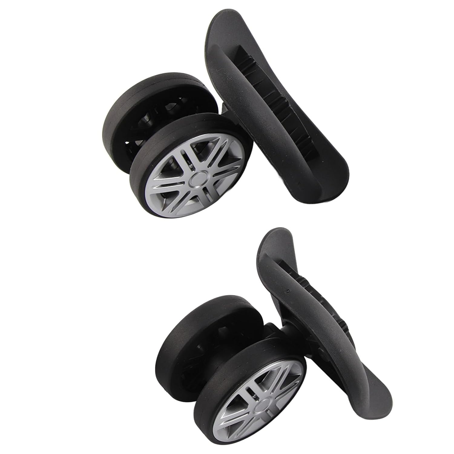 1 Pair Luggage Wheels, Mute Swivel Luggage Carrier Wheel with Multiple Screws, Durable Suitcase Luggage Caster Wheels Replacement Mute Connected Wheels for Caster Repair Luggage Wheels Wear image number 3